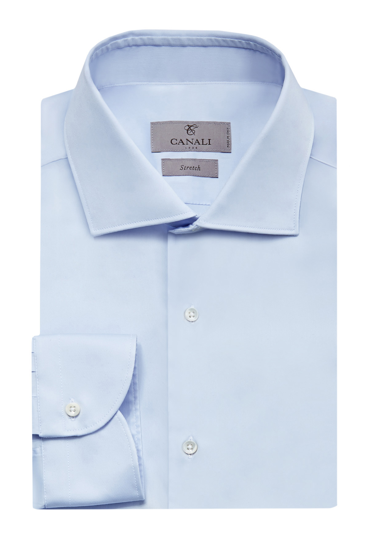 Приталенная рубашка Slim Fit из эластичного хлопка CANALI, цвет голубой, размер 50;48 - фото 1