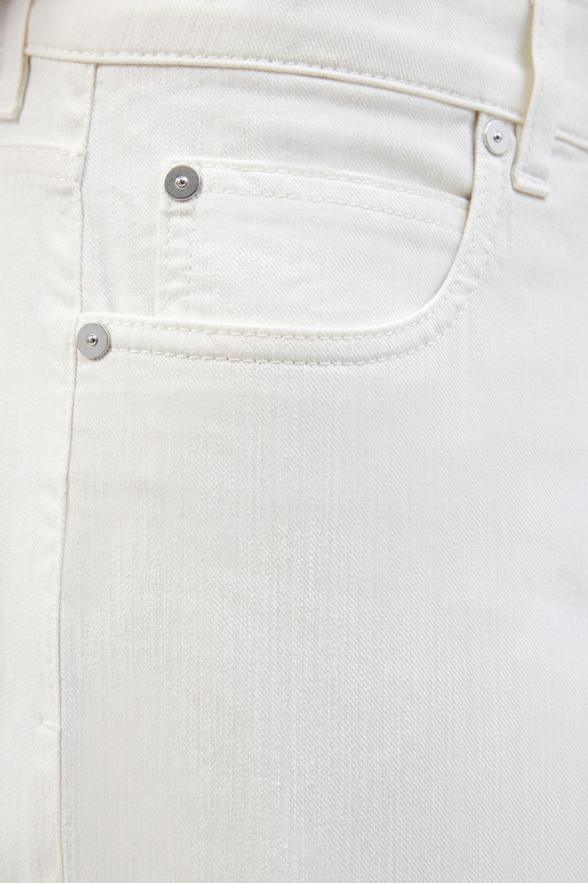 Однотонные джинсы кроя slim с матовой фурнитурой ELEVENTY, цвет белый, размер 48;50 - фото 5
