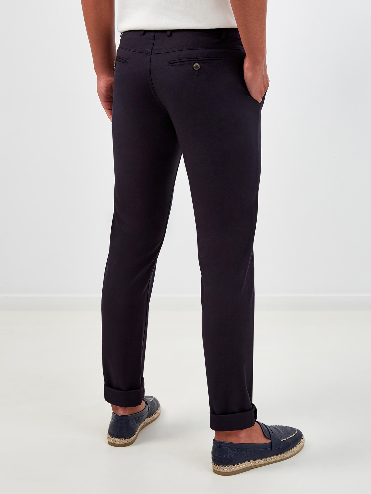 Однотонные брюки из шерстяной ткани с поясом на кулиске CANALI, цвет черный, размер 46;50;56;48 - фото 4