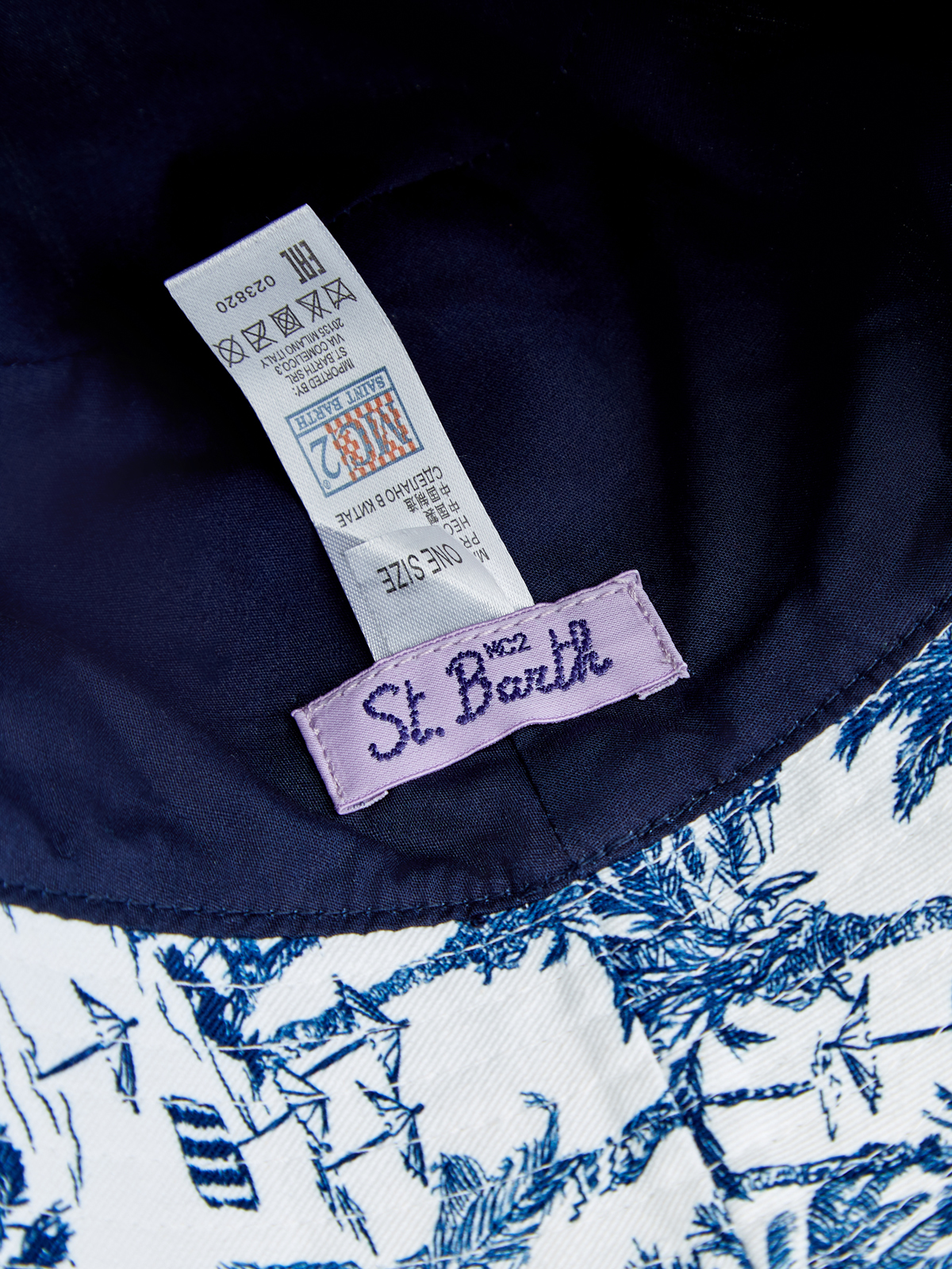 Хлопковая панама с вышивкой и принтом Toile de Jouy