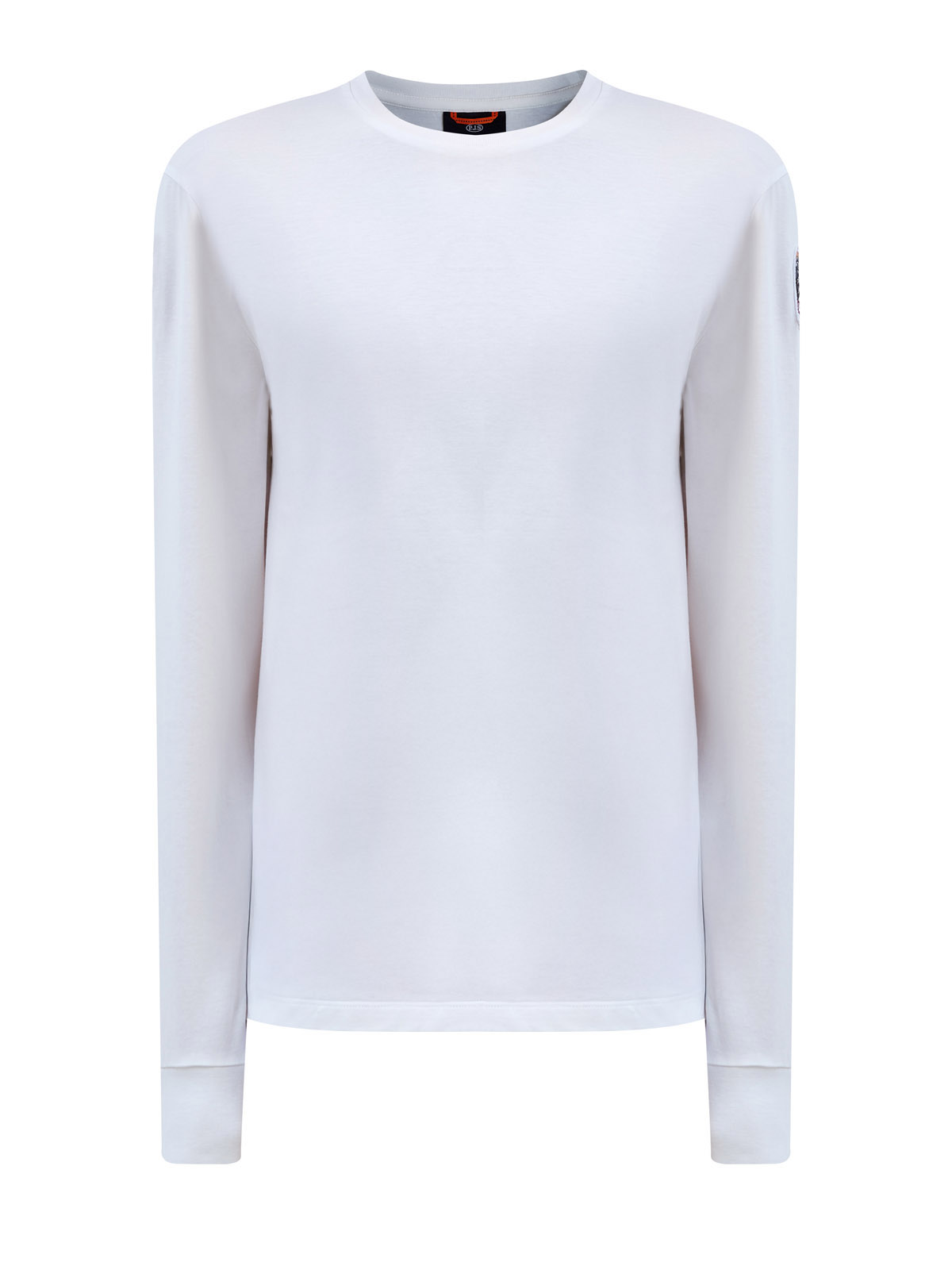 

Базовый лонгслив из гладкого хлопка джерси с нашивкой, Белый, Базовый лонгслив из гладкого хлопка джерси с нашивкой