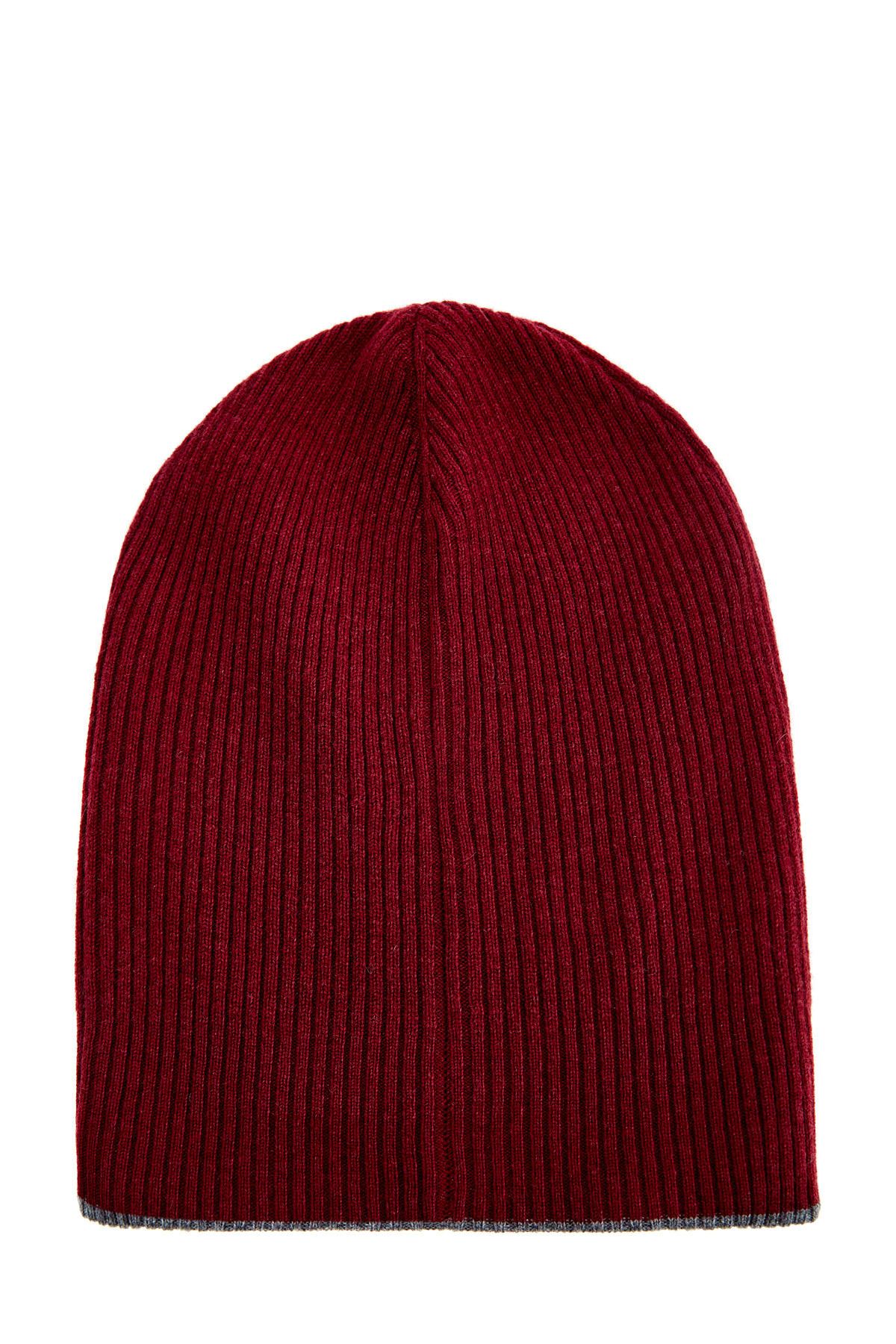 Яркая шапка из кашемировой пряжи в технике английская резинка BRUNELLO CUCINELLI, цвет бордовый, размер M - фото 3