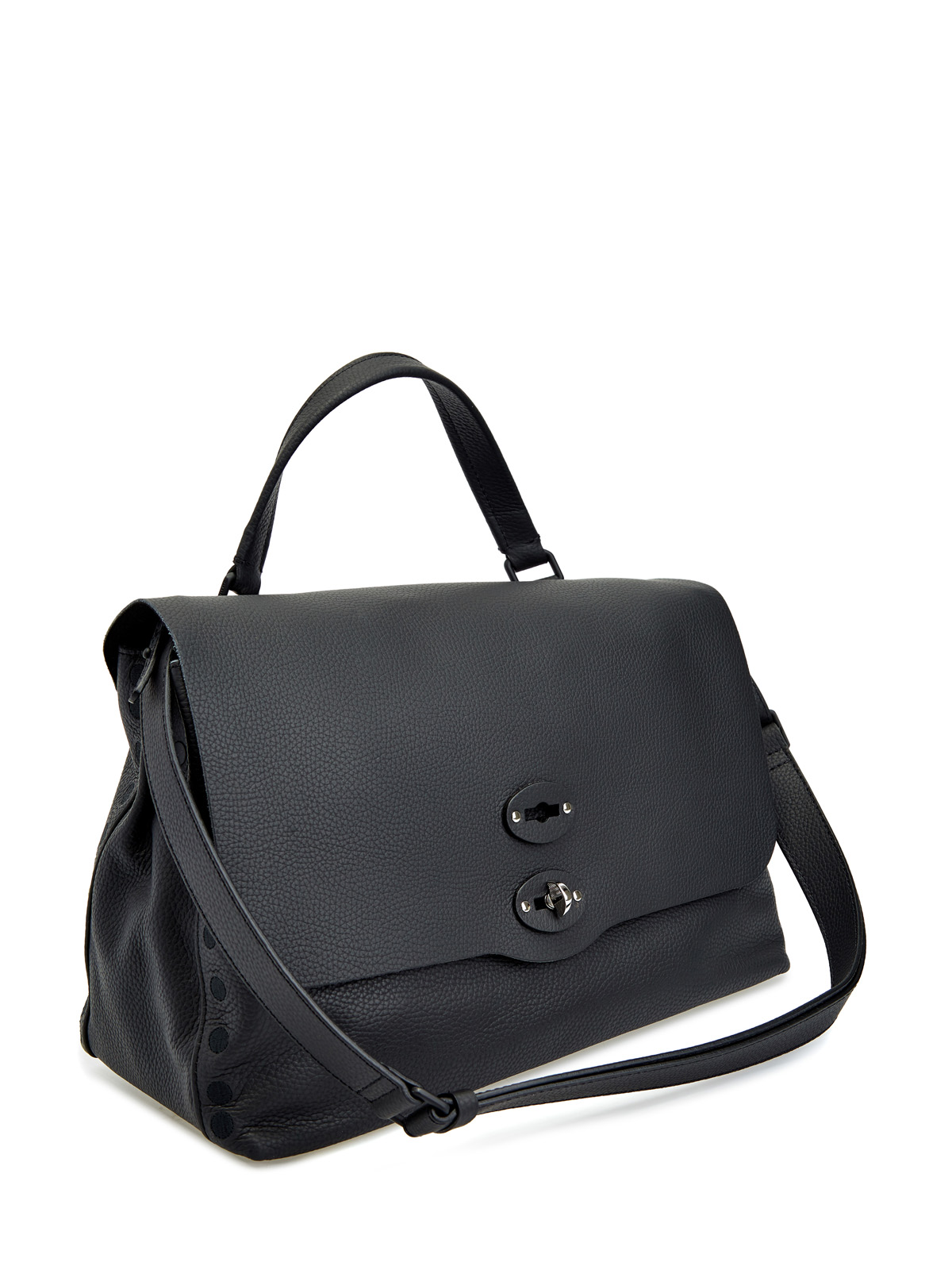 Кожаная сумка Postina с регулируемым съемным ремнем ZANELLATO, цвет черный, размер 42;44;45 - фото 3