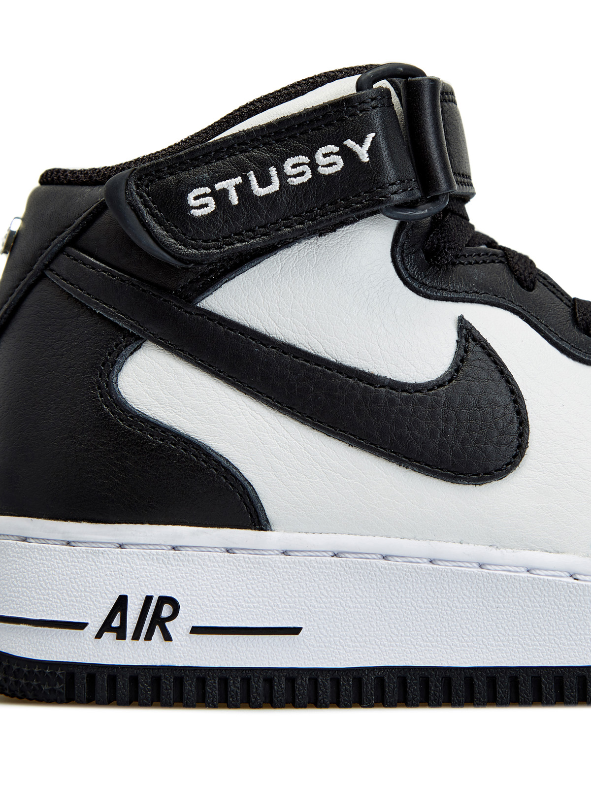 Кроссовки Stussy x Nike Air Force 1 Mid 'Light Bone Black' Nike, цвет черный, размер 42 - фото 4