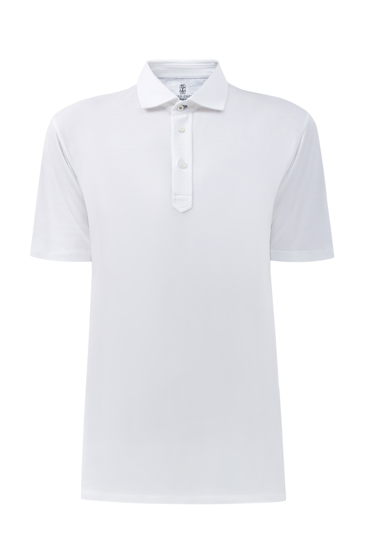 Хлопковая футболка-поло из джерси BRUNELLO CUCINELLI, цвет белый, размер 56;58 - фото 1