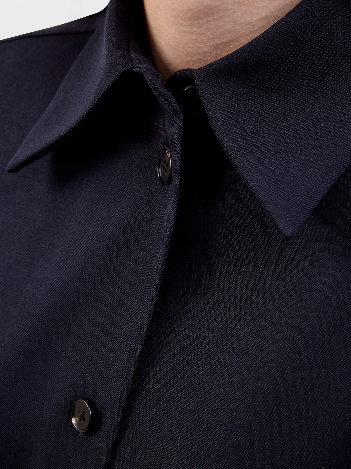 Рубашка-oversize ручной работы из гладкой шерстяной ткани JIL SANDER, цвет синий, размер 38;40;42 - фото 5
