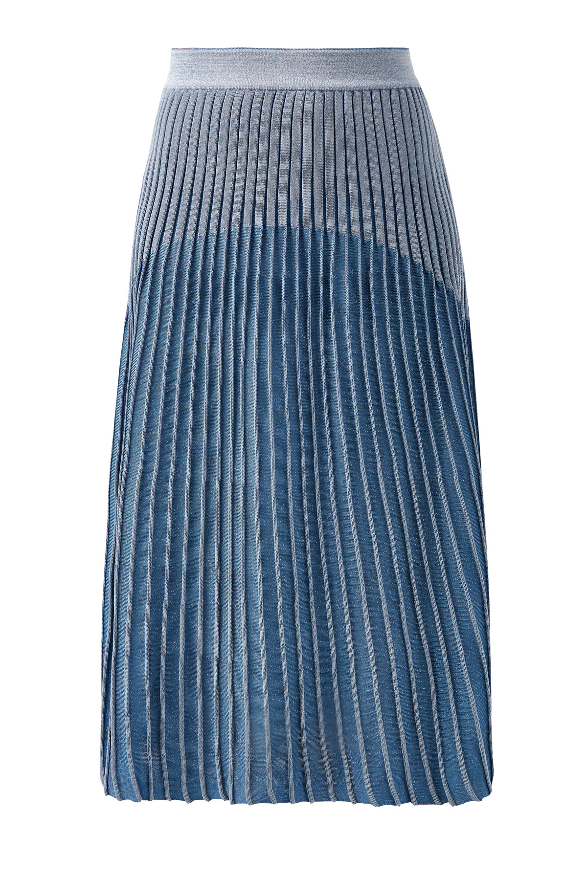 Юбка-плиссе из пряжи Stretch с люрексом BALMAIN, цвет голубой, размер 38 - фото 1