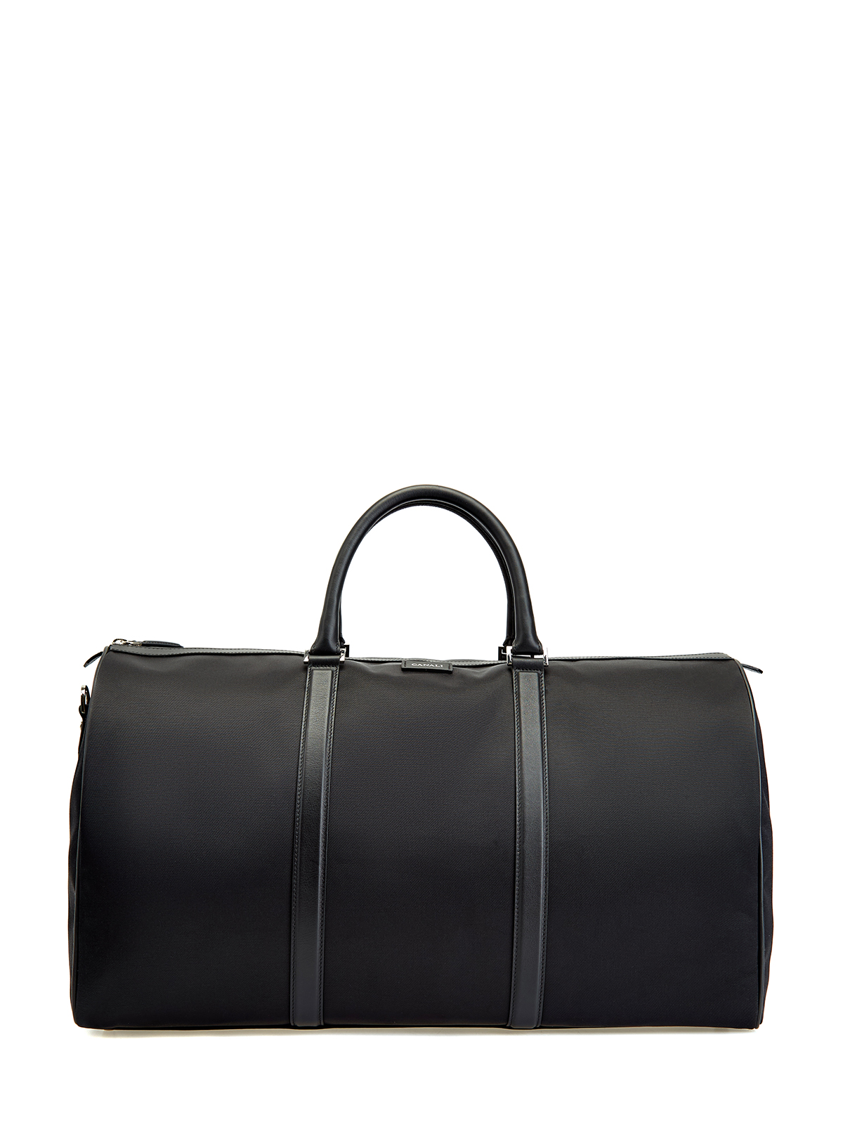 Дорожная сумка с отделкой из кожи и съемным плечевым ремнем CANALI, цвет черный, размер 41;41.5;42;43;43.5