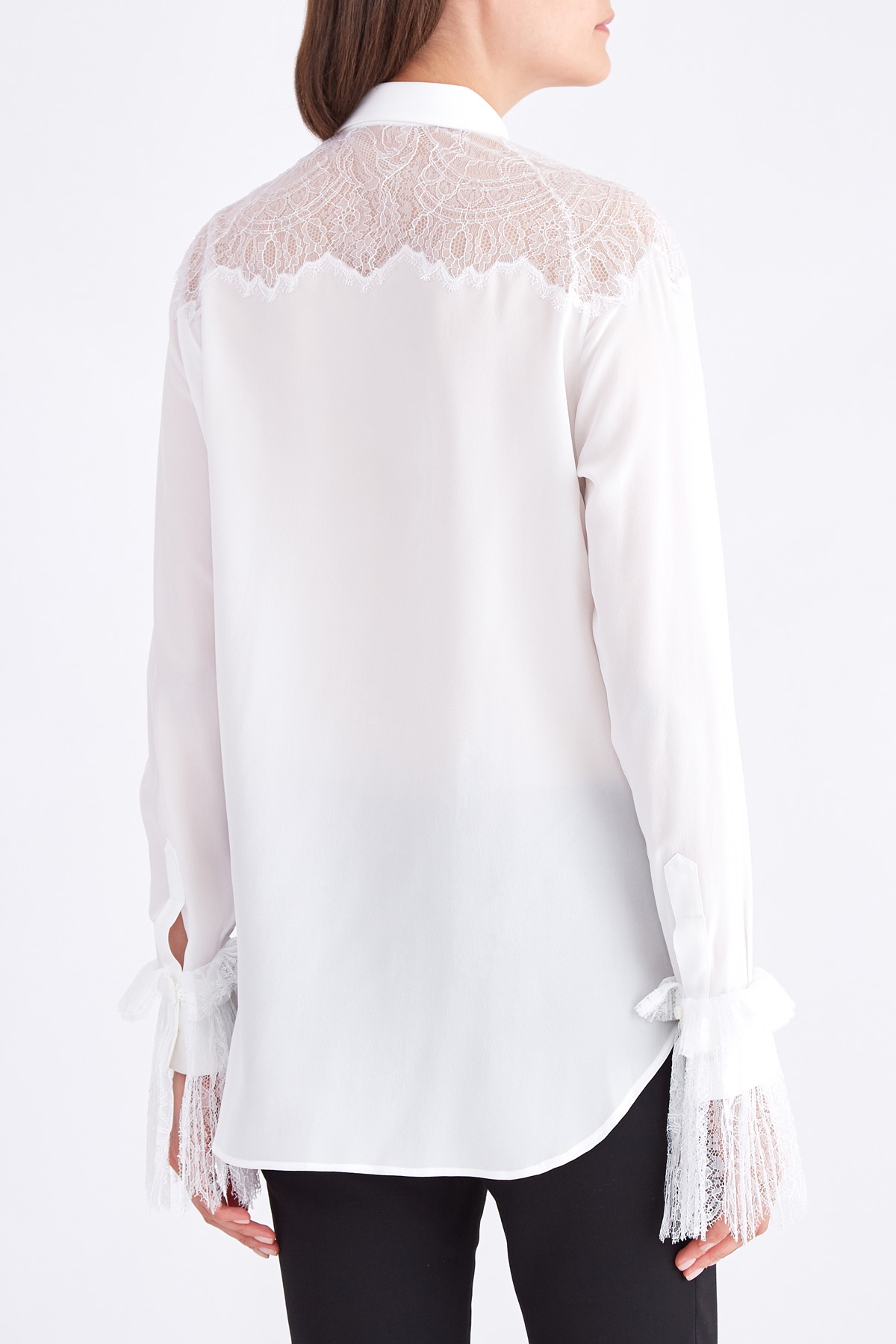 Блуза с инкрустацией кружевом и рукавами в винтажном стиле ERMANNO SCERVINO, цвет белый, размер 38;40 - фото 4