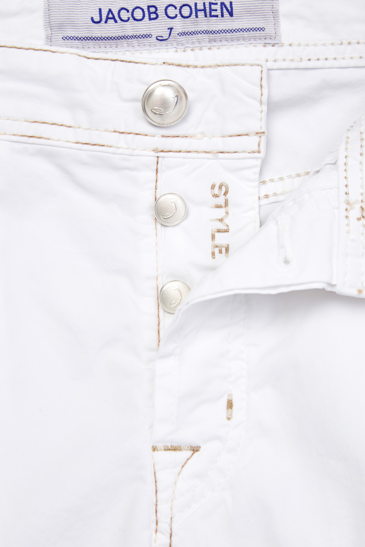Белые джинсы из хлопкового денима с контрастной прострочкой швов JACOB COHEN, цвет белый, размер 54;58;50 - фото 5