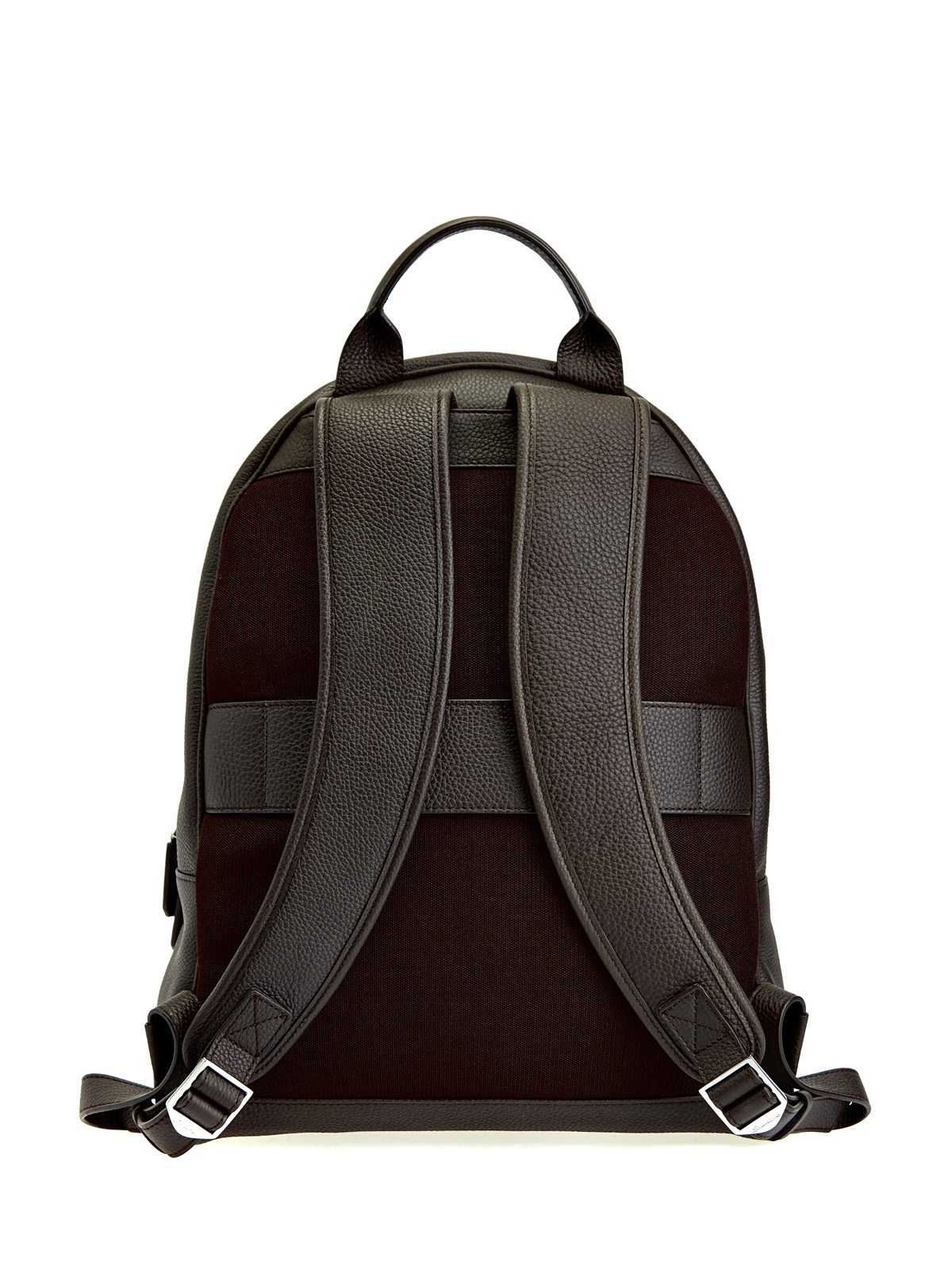 Вместительный рюкзак из крупнозернистой кожи с деталями Velatura SANTONI, цвет коричневый, размер 50;52;56 - фото 4