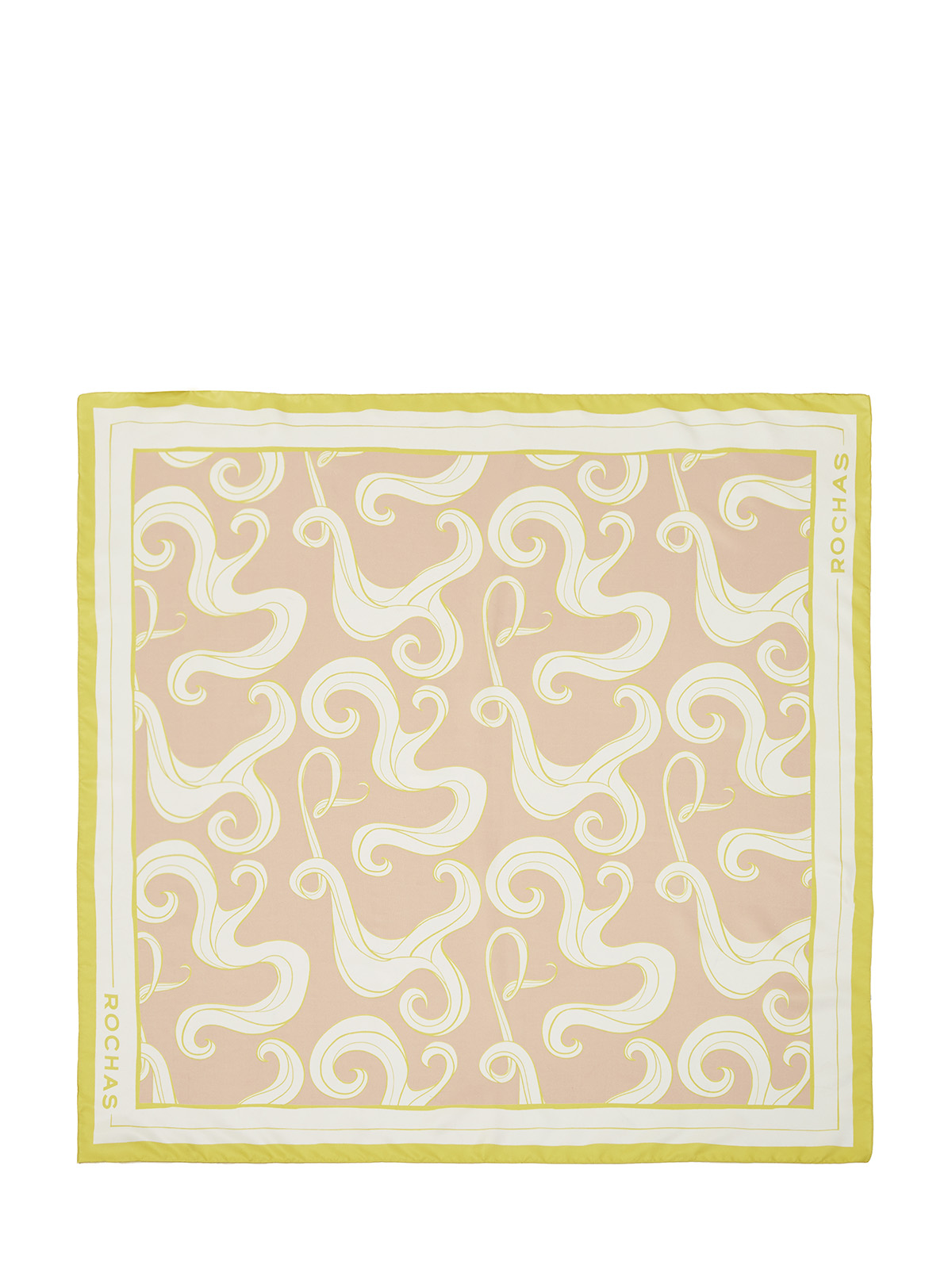 Тонкий платок из атласного шелка с принтом ROCHAS, цвет мульти, размер S;M;L - фото 3