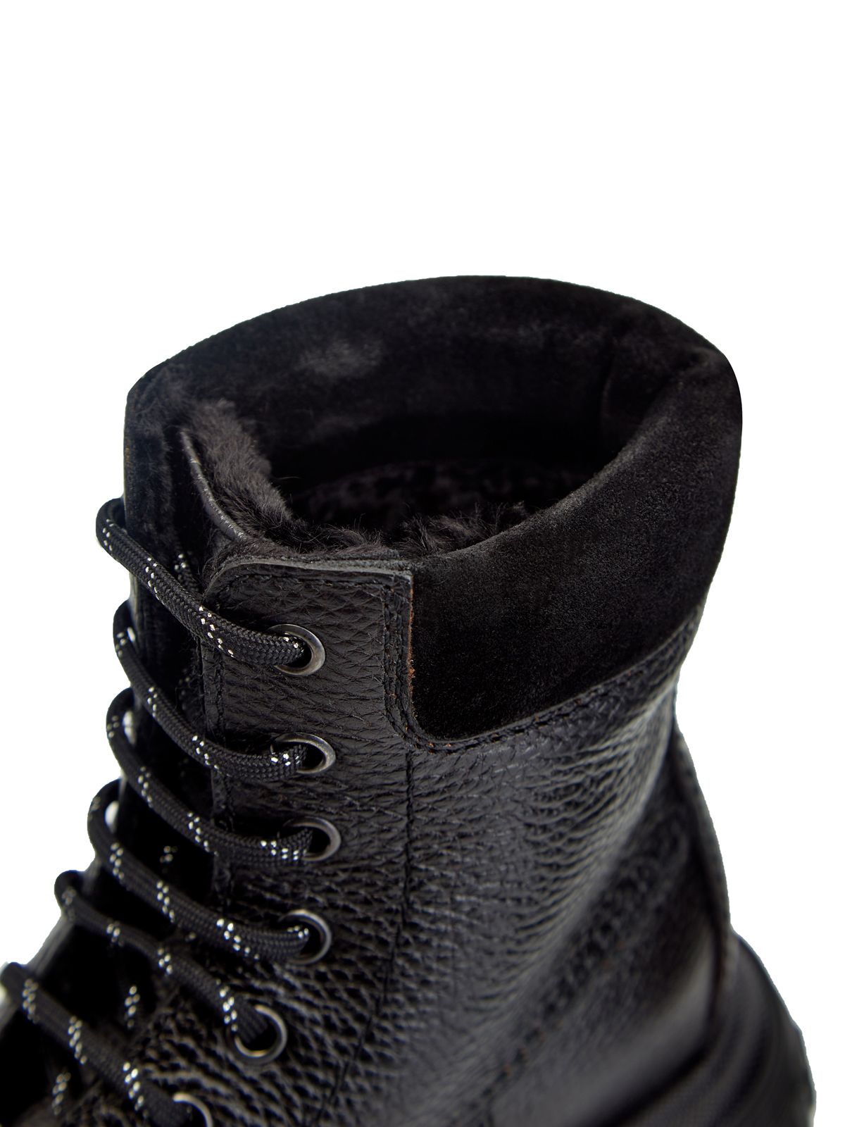 Ботинки из текстурированной кожи Generation C с мехом CASADEI, цвет черный, размер 36.5;37.5;38;38.5;39;39.5;40 - фото 5