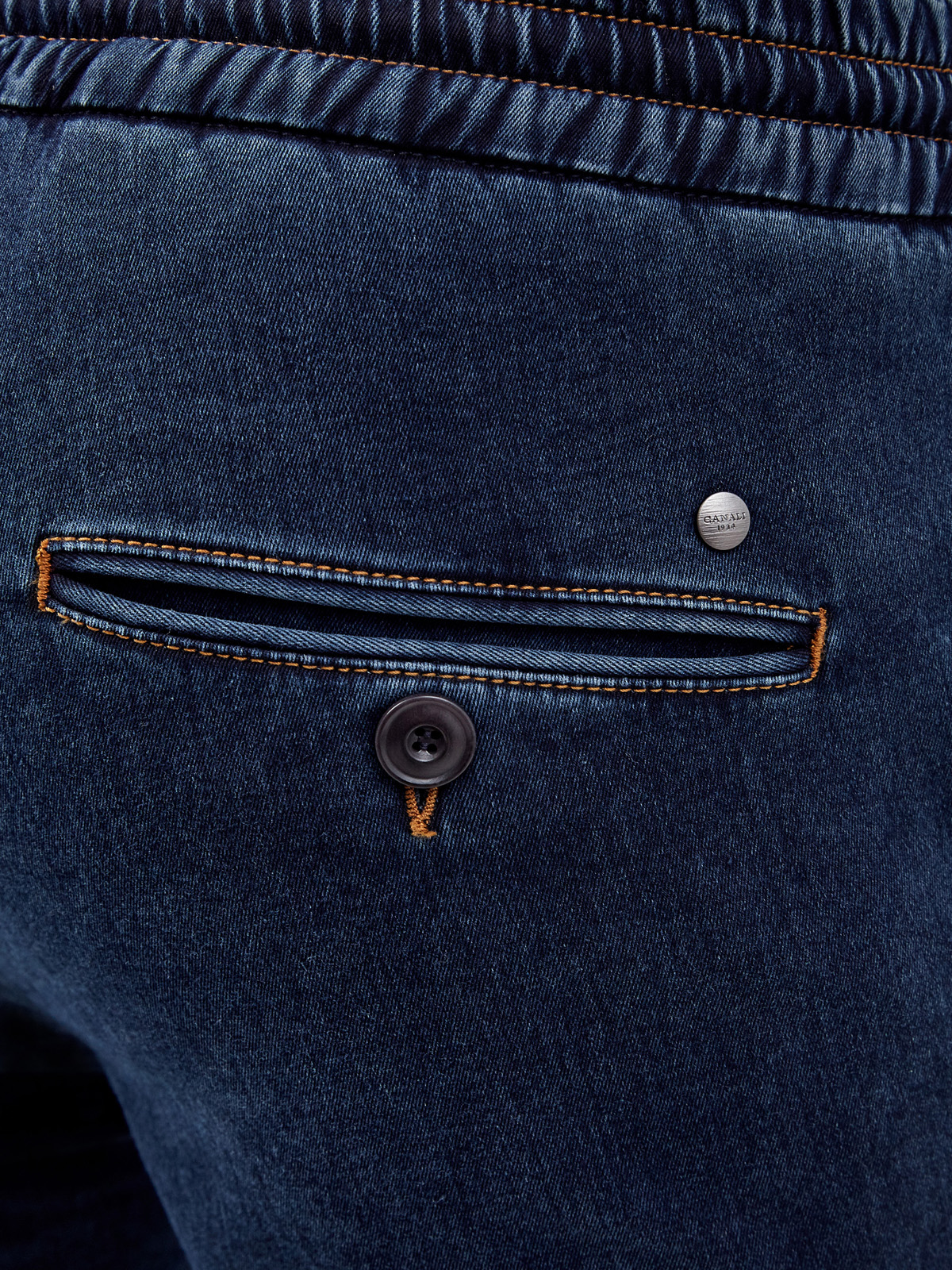 Джинсы из денима-stretch с поясом на кулиске CANALI, цвет синий, размер 46;54;56;48 - фото 5