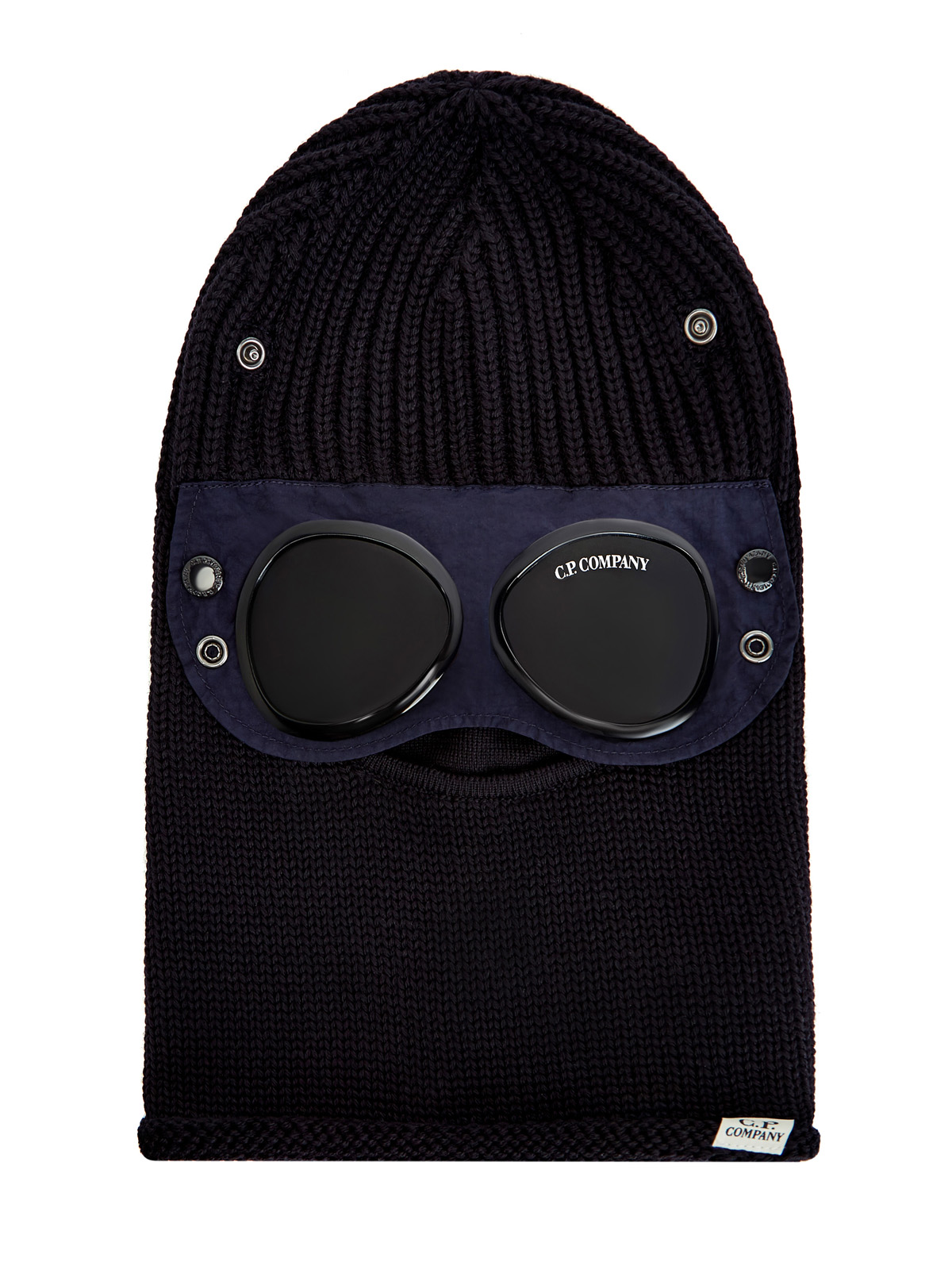 Вязаная балаклава с защитными линзами Goggles C.P.COMPANY, цвет синий, размер 52;54;56;46 - фото 1