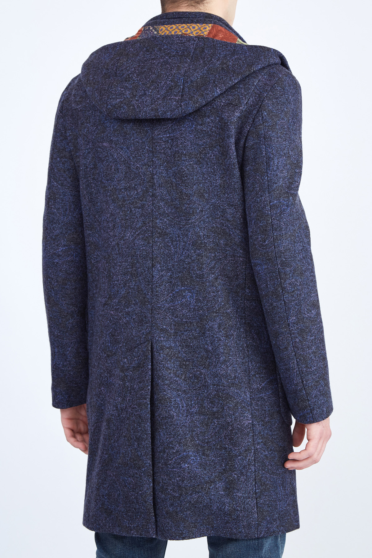 Шерстяное пальто с peach-эффектом и карманами ETRO, цвет синий, размер 46;48;54 - фото 4