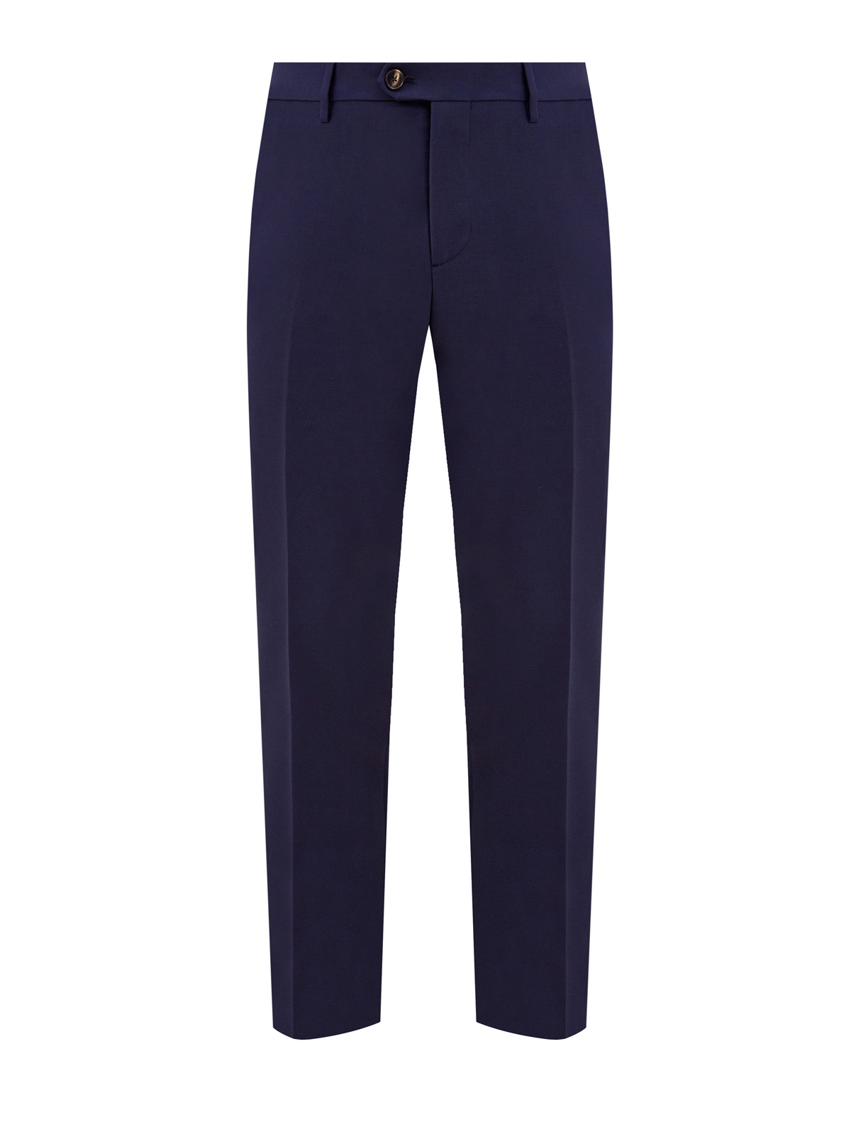 Классические брюки из гладкой костюмной ткани ETRO синего цвета