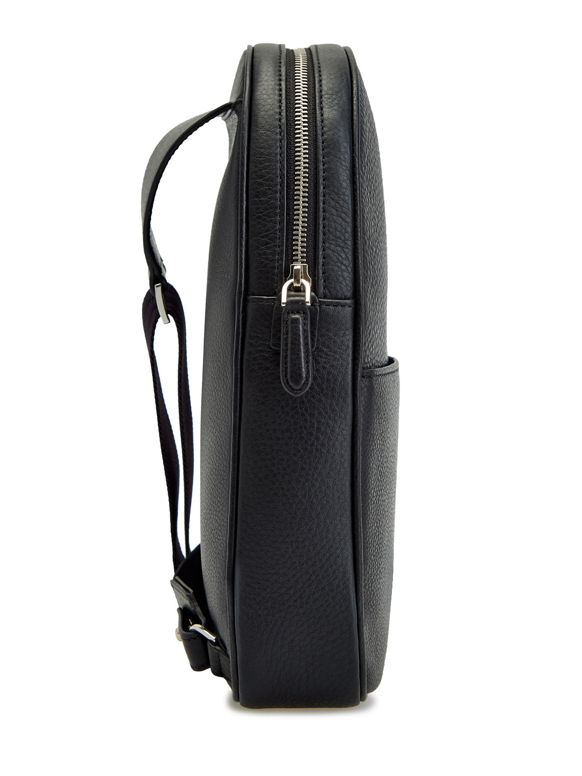 Регулируемая сумка-crossbody из матовой телячьей кожи CANALI, цвет черный, размер 52;54;56;50 - фото 4