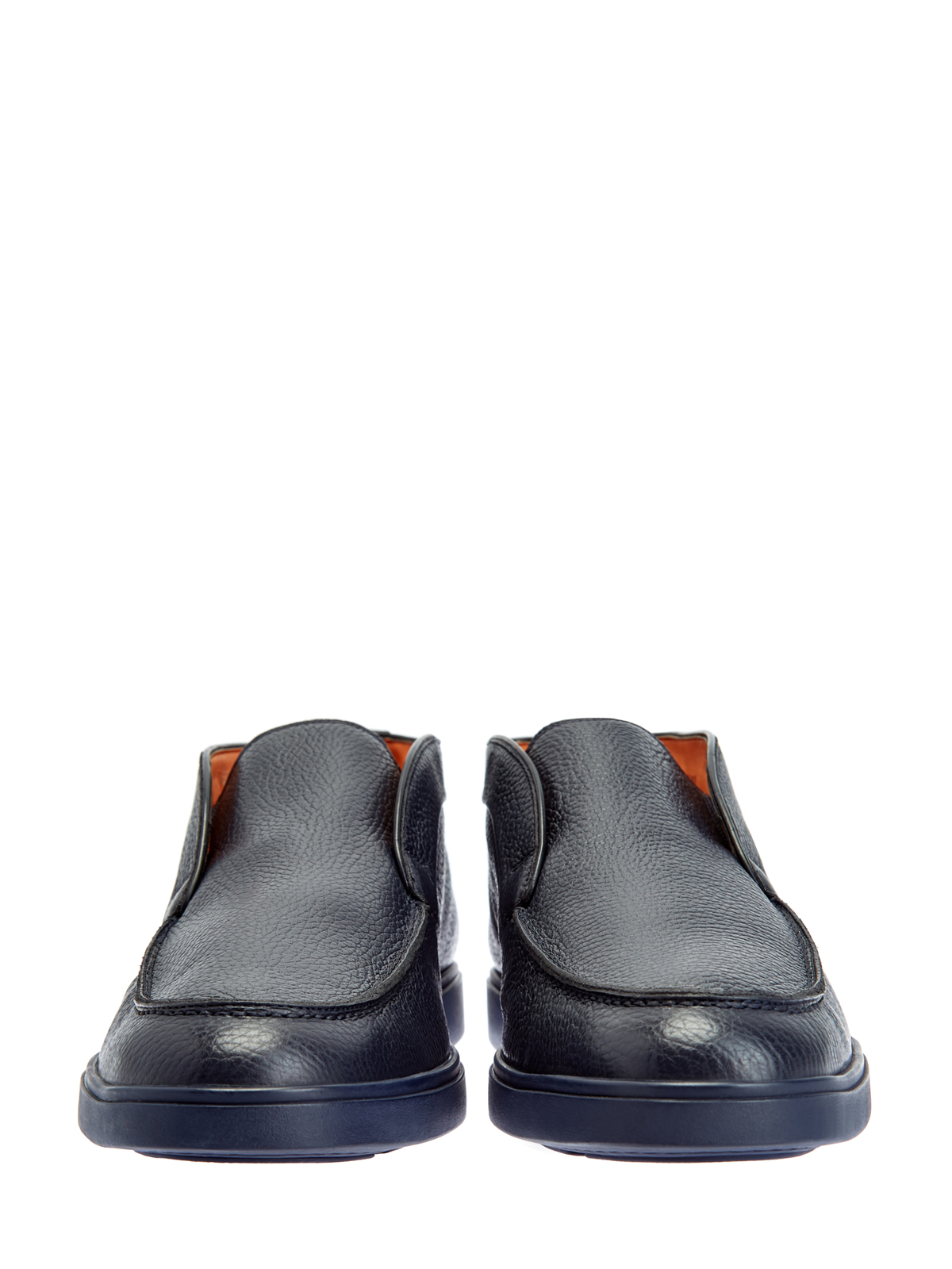 Однотонные ботинки из крупнозернистой телячьей кожи SANTONI, цвет синий, размер 40.5;41;41.5;42;42.5;43;43.5;44;45;46 - фото 6