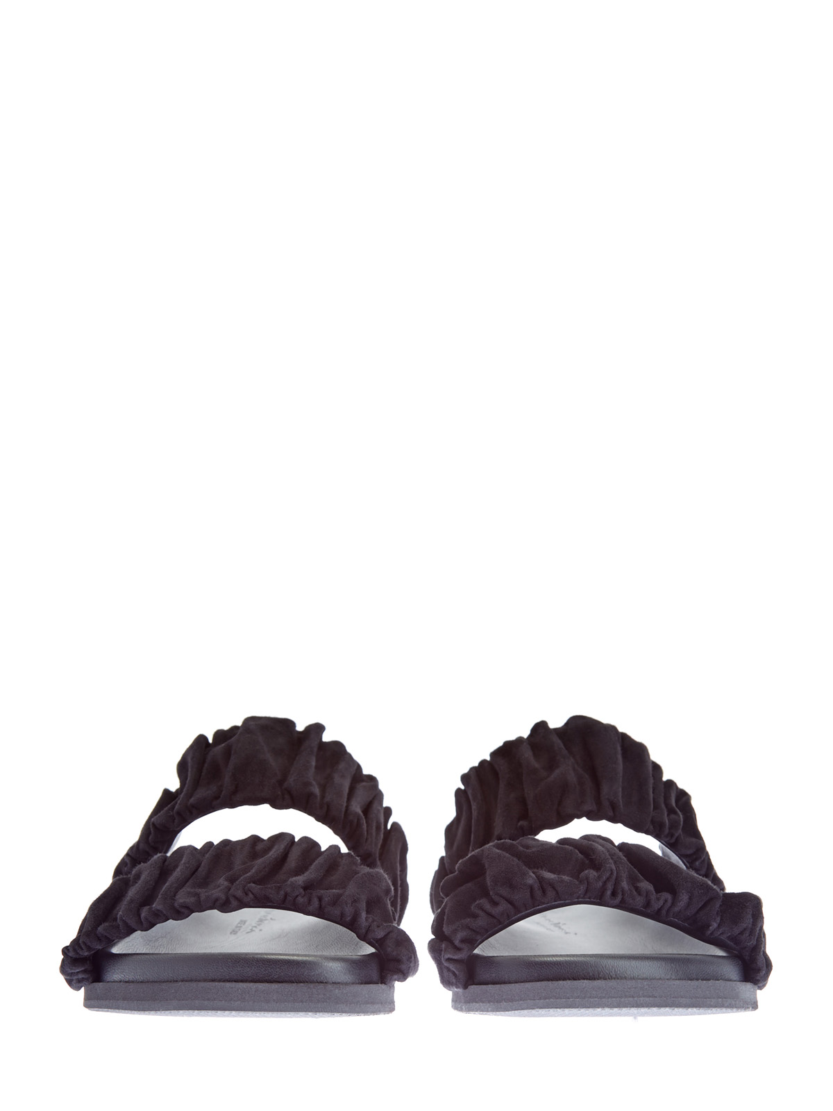Шлепанцы из замши с объемной отделкой SANTONI, цвет черный, размер 36.5;37;38;38.5;41;39 - фото 6