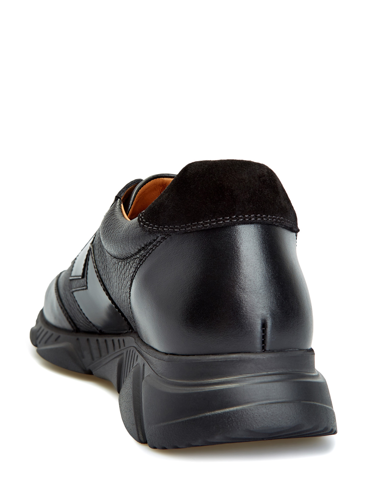 Кроссовки из полированной кожи и замши с противоскользящим протектором MORESCHI, цвет черный, размер 40;41;42;43;44;45;46 - фото 4