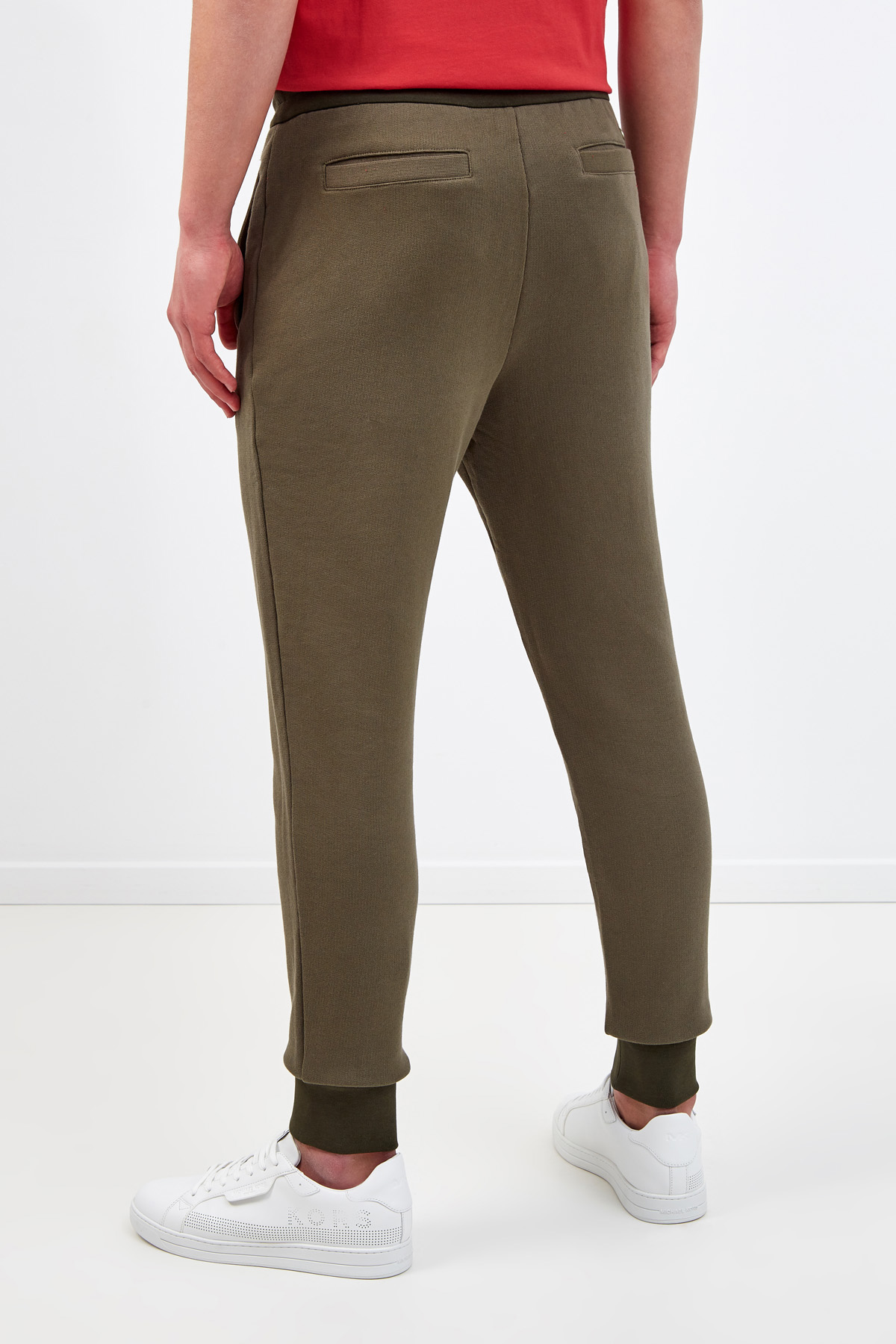 Хлопковые брюки-джоггеры с логотипом на спинке MICHAEL KORS, цвет хаки, размер XL - фото 4