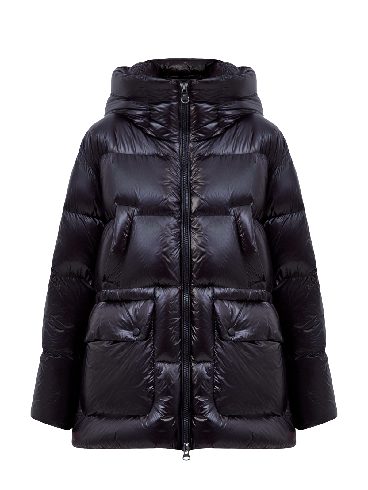 

Объемный пуховик Daila с разрезами и макро-карманами, Черный, Объемный пуховик Daila с разрезами и макро-карманами