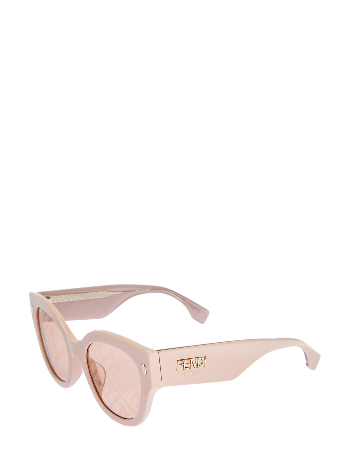 Солнцезащитные очки с принтом Logo FF на линзе FENDI (sunglasses), цвет розовый, размер S;M;L - фото 2