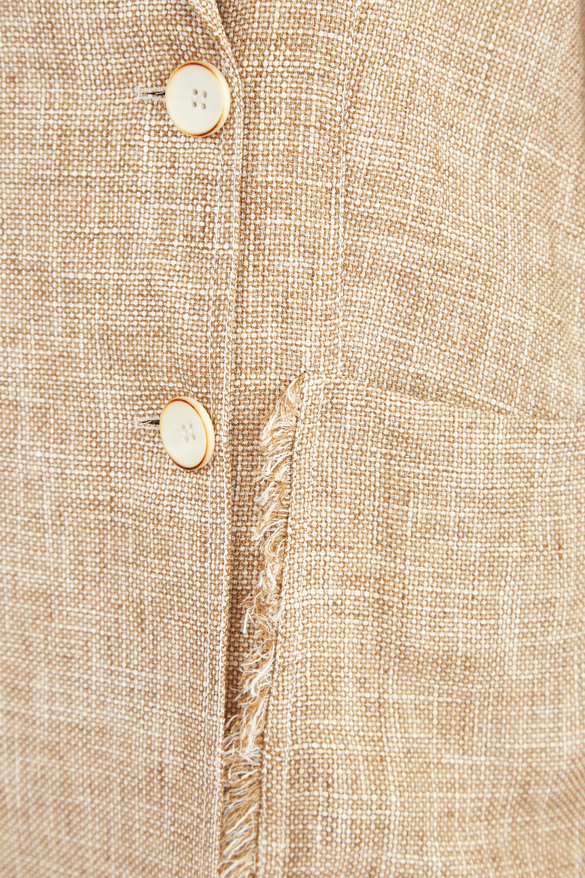 Двубортный льняной жакет с простроченными лацканами LORENA ANTONIAZZI, цвет бежевый, размер 44;46 - фото 5