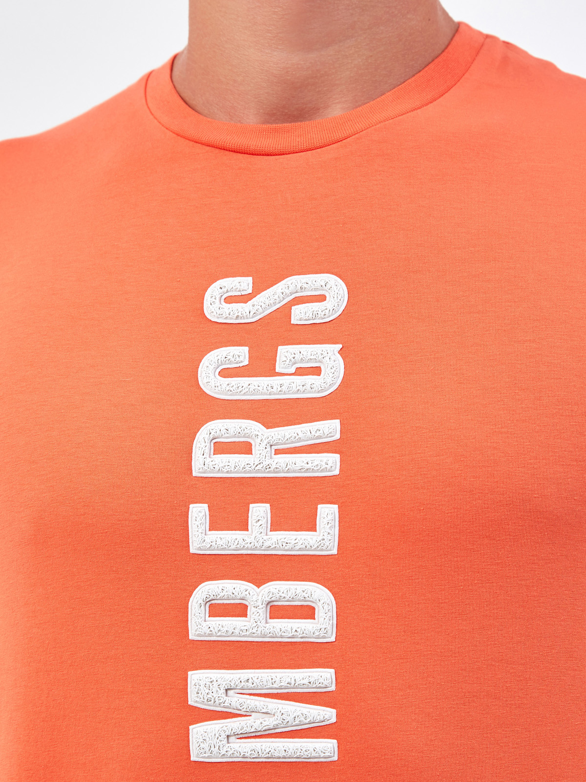 Яркая футболка из хлопка с фактурным логотипом BIKKEMBERGS, цвет оранжевый, размер M;2XL;3XL - фото 5