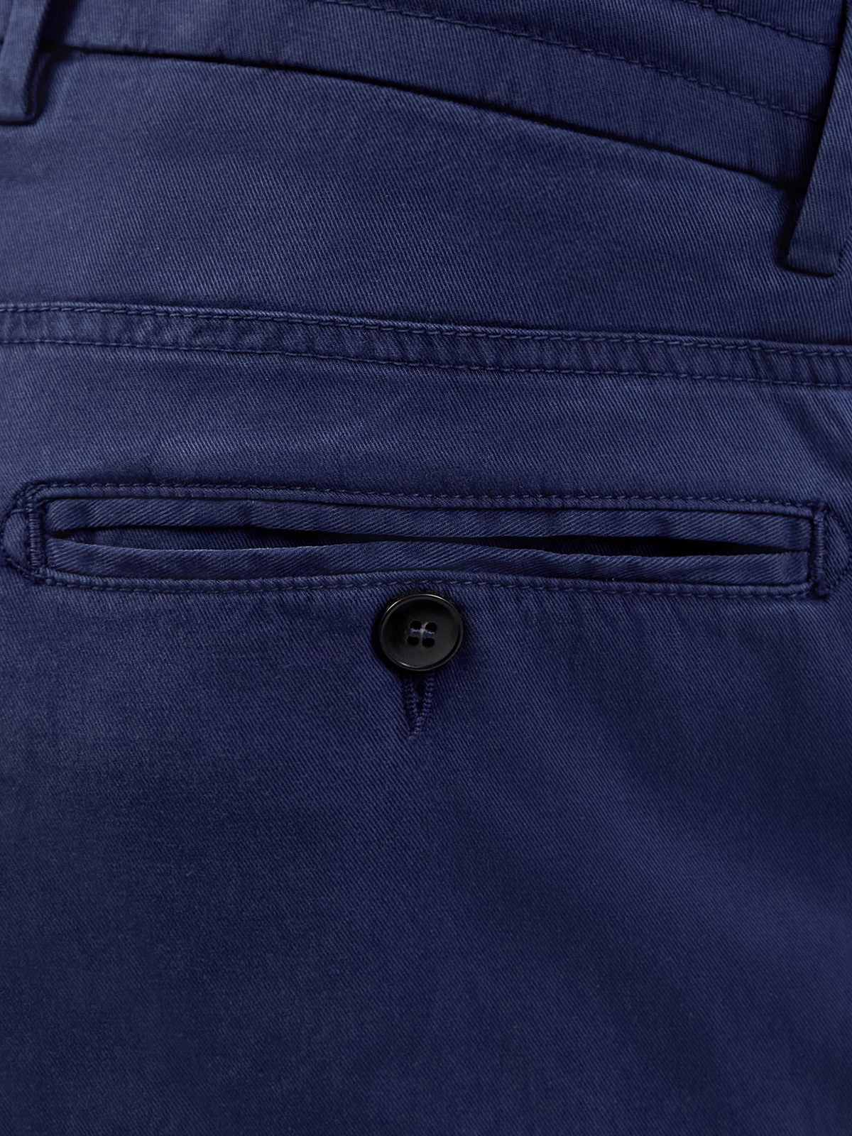Однотонные брюки в стиле casual из лиоцелла и хлопка CANALI, цвет синий, размер 48;50;52;56 - фото 5