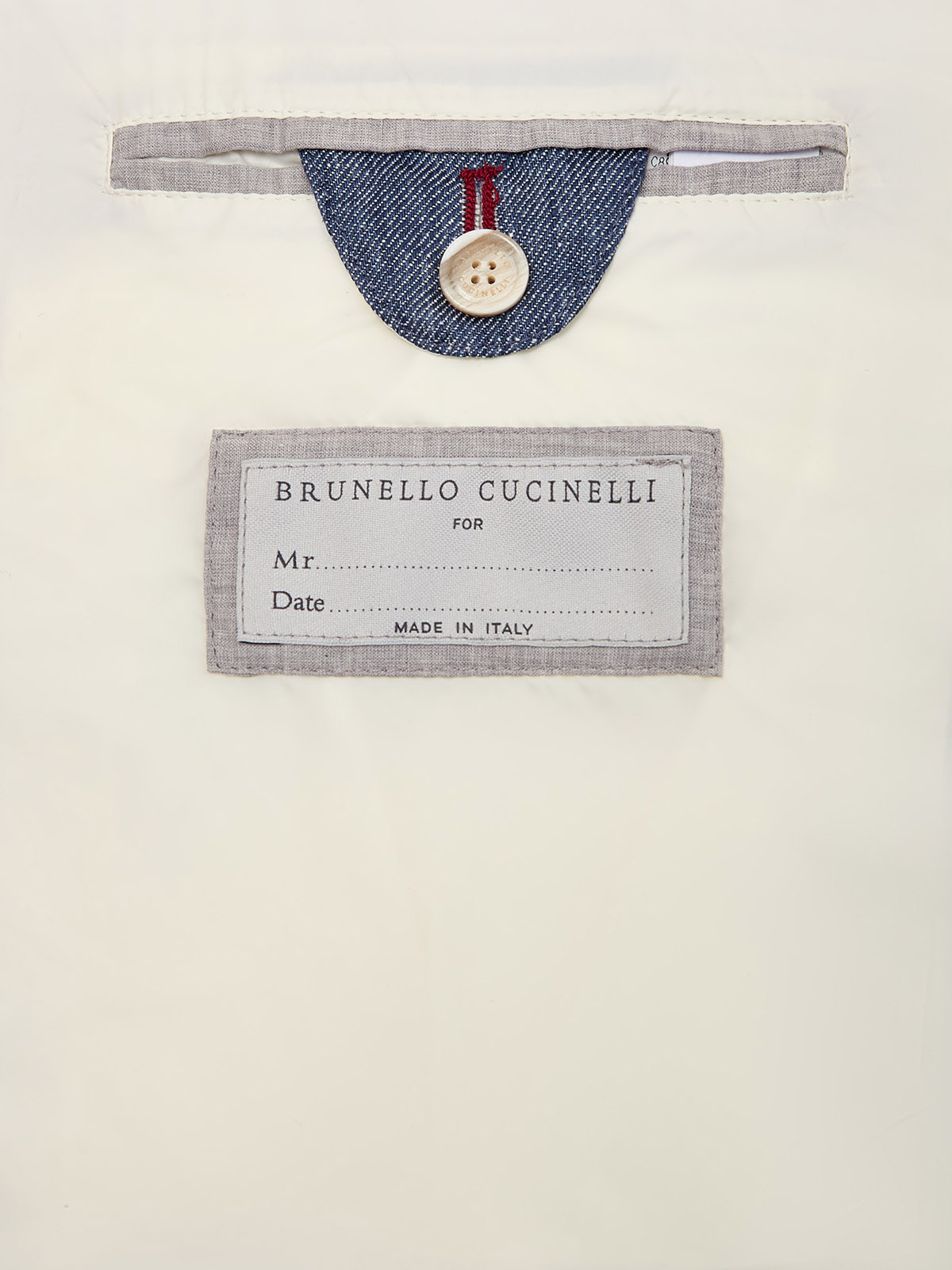 Жилет из льняной ткани с легким пуховым утеплителем BRUNELLO CUCINELLI, цвет синий, размер 50;54;48 - фото 6