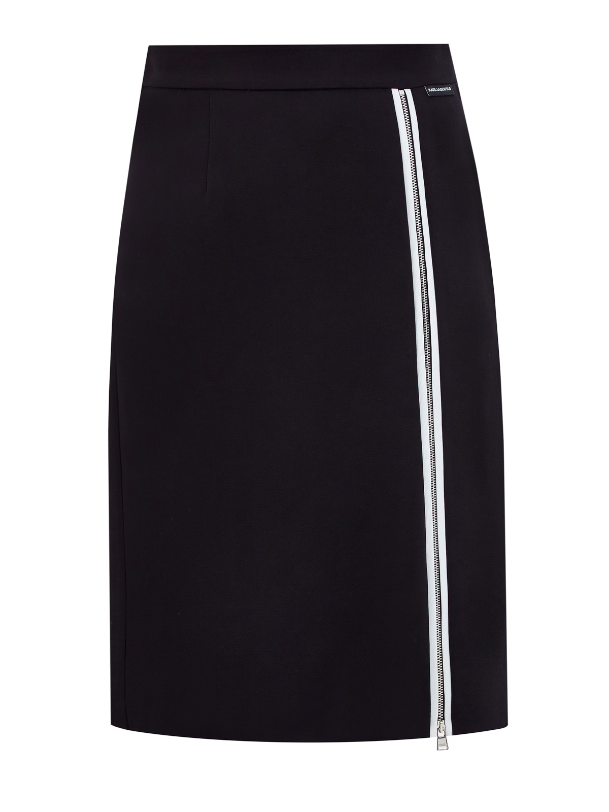 Юбка в стиле спортшик из ткани кади с сетчатой подкладкой KARL LAGERFELD, цвет черный, размер S;M;L - фото 1