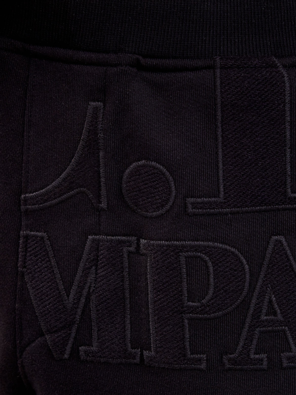 Хлопковые джоггеры с макро-вышивкой в тон C.P.COMPANY, цвет черный, размер S;M;L - фото 5
