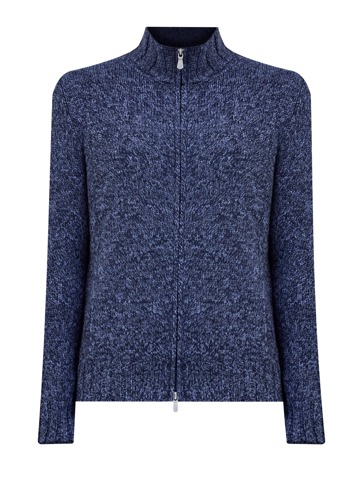 

Вязаный кардиган из теплой шерсти с застежкой на молнию, Синий, Вязаный кардиган из теплой шерсти с застежкой на молнию