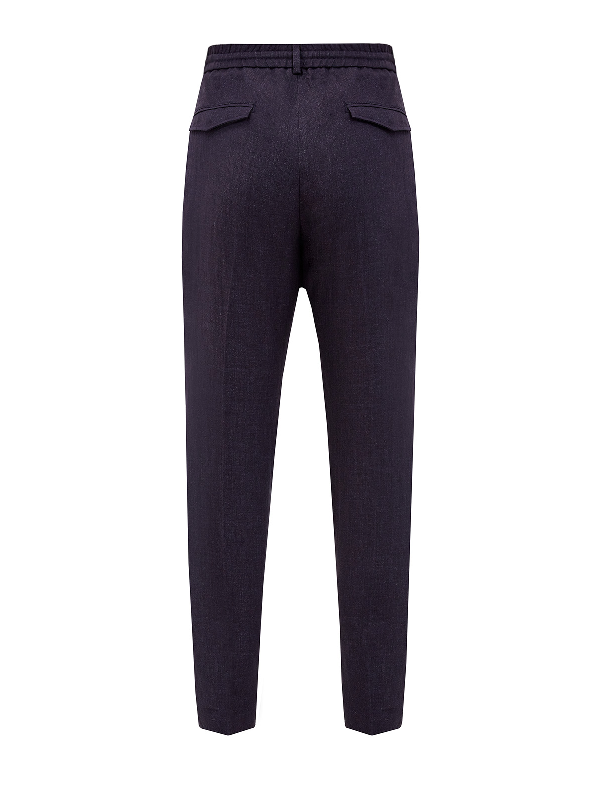 Льняные брюки в стиле casual с поясом на кулиске PESERICO, цвет синий, размер 46;48;52;50 - фото 2