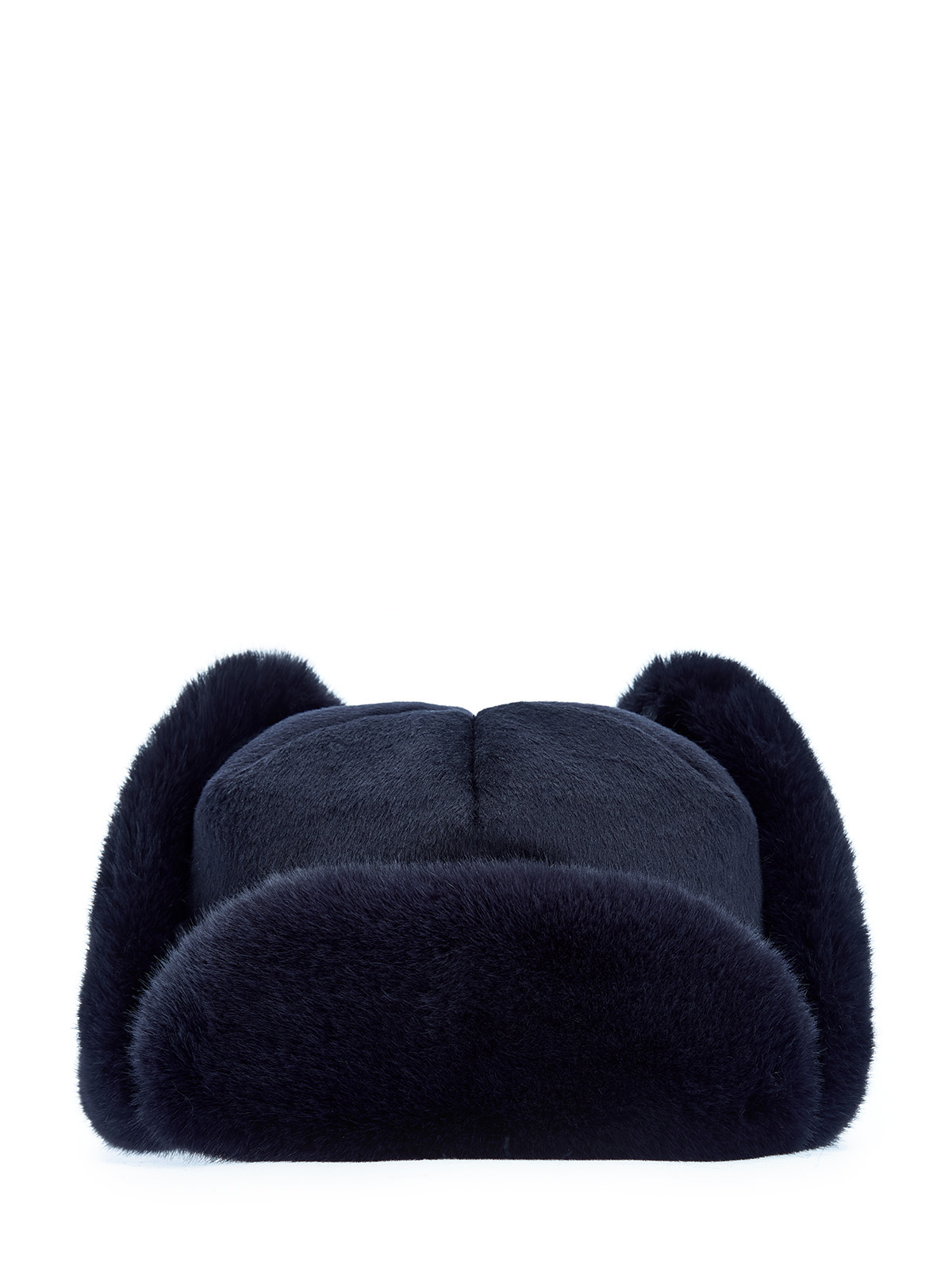 Утепленная шапка-трансформер из шерсти и эко-меха 14720₽