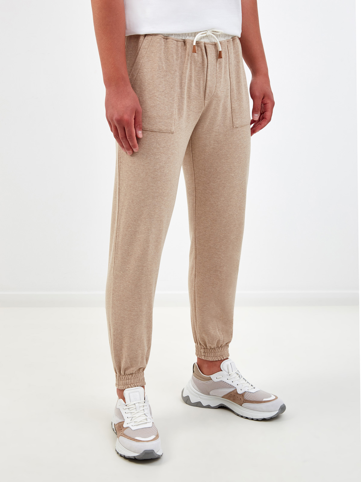 Спортивные брюки-джоггеры с контрастным поясом ELEVENTY, цвет бежевый, размер 50;52;54;48 - фото 3