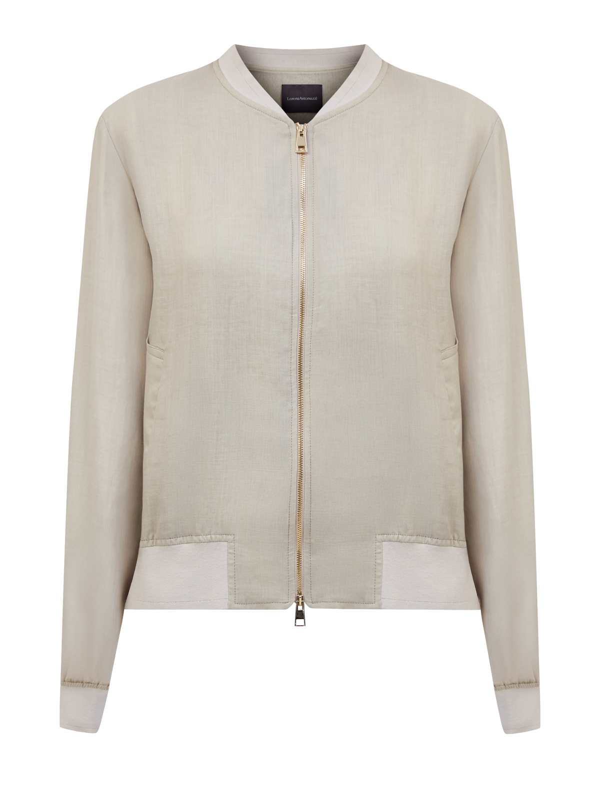 

Легкий бомбер из крапивного волокна рами с трикотажной отделкой, Бежевый, Легкий бомбер из крапивного волокна рами с трикотажной отделкой