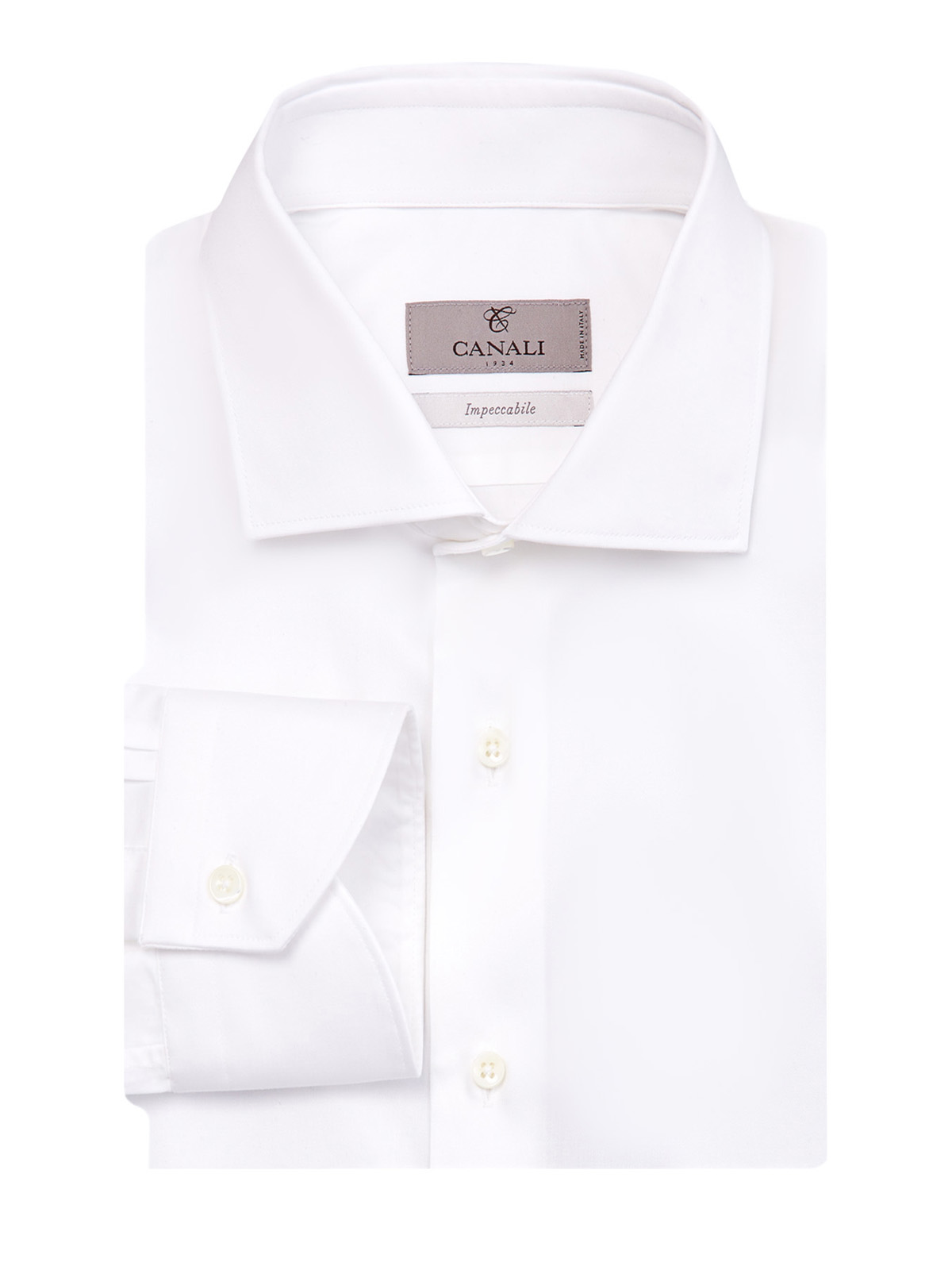 Классическая белая сорочка из гладкого хлопка Impeccabile CANALI, цвет белый, размер 52;52;56;58;60;62 - фото 1