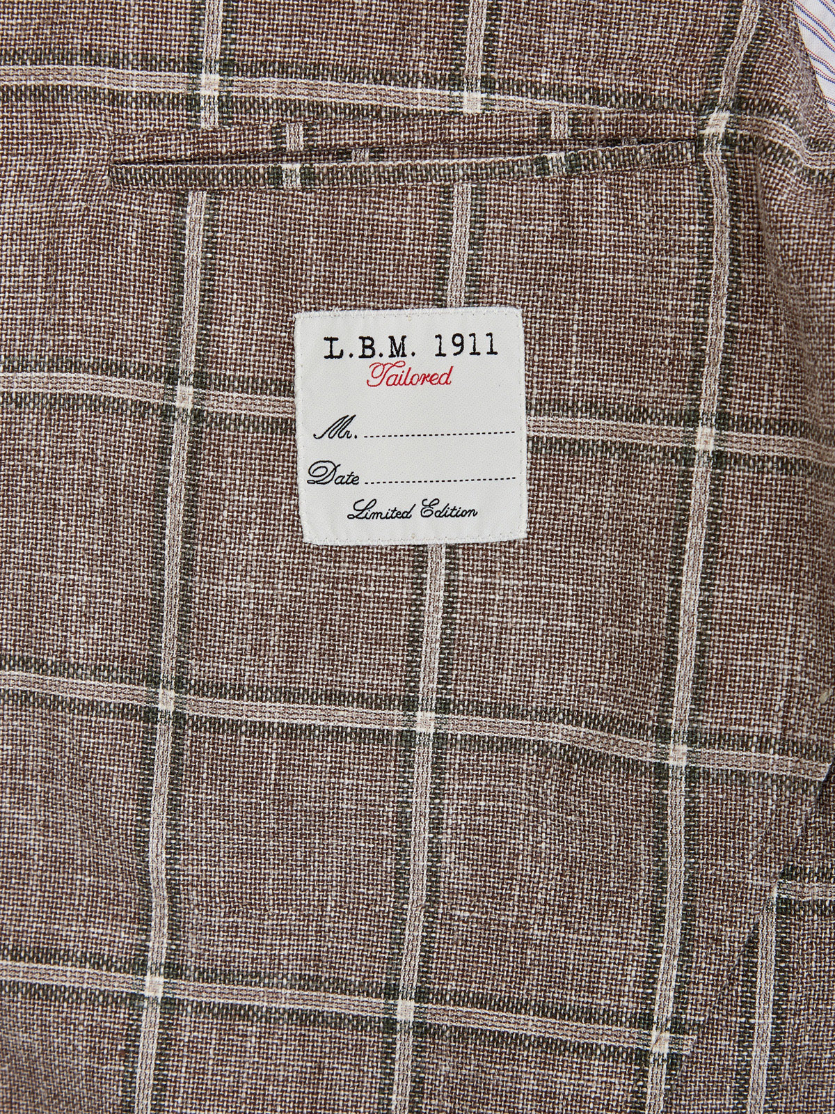 Пиджак ручной работы из легкого джерси в клетку L.B.M. 1911, цвет коричневый, размер 54;52 - фото 5