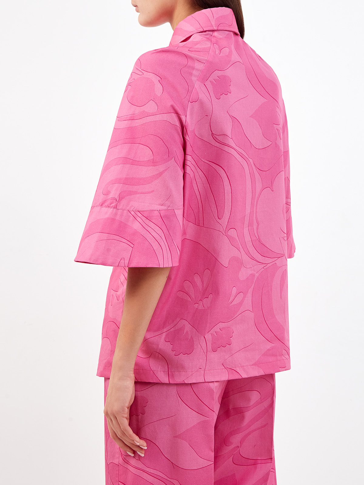 Рубашка свободного кроя из поплина с принтом ETRO, цвет розовый, размер 40;42;44;38 - фото 4
