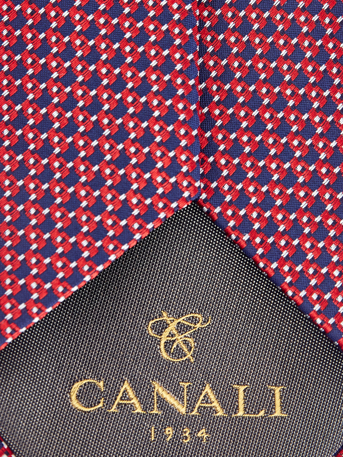 Галстук из плотного шелка с вышитым паттерном CANALI, цвет мульти, размер M - фото 4