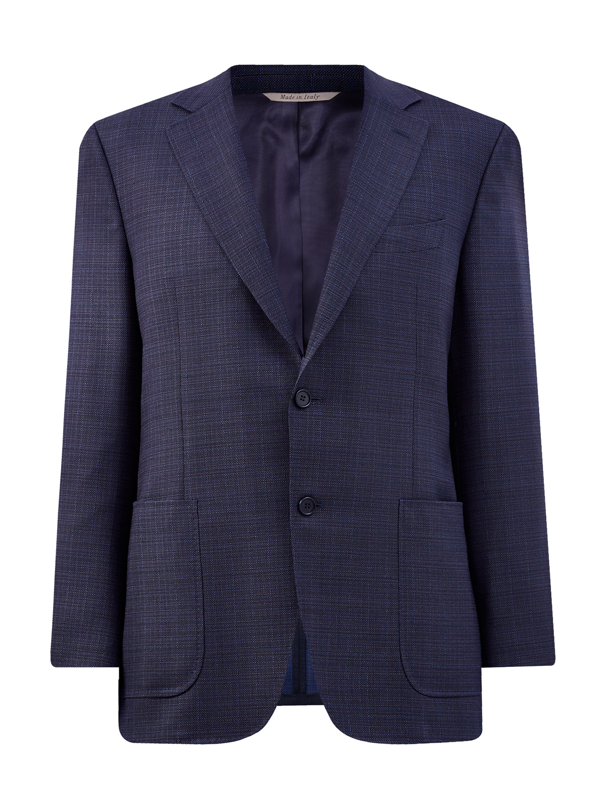 Однобортный пиджак из эластичной шерсти в тонкую клетку CANALI, цвет синий, размер 50;52;54;56
