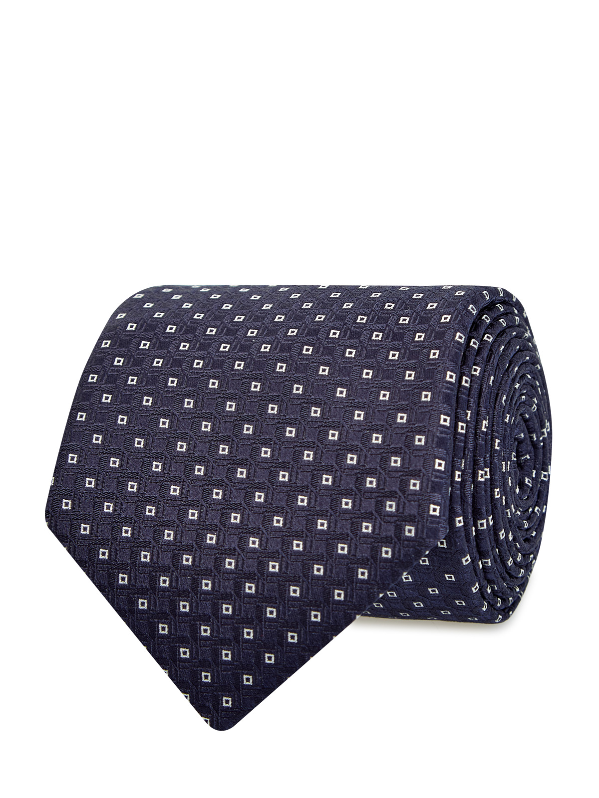 Шелковый галстук с вышитым жаккардовым паттерном CANALI фиолетового цвета