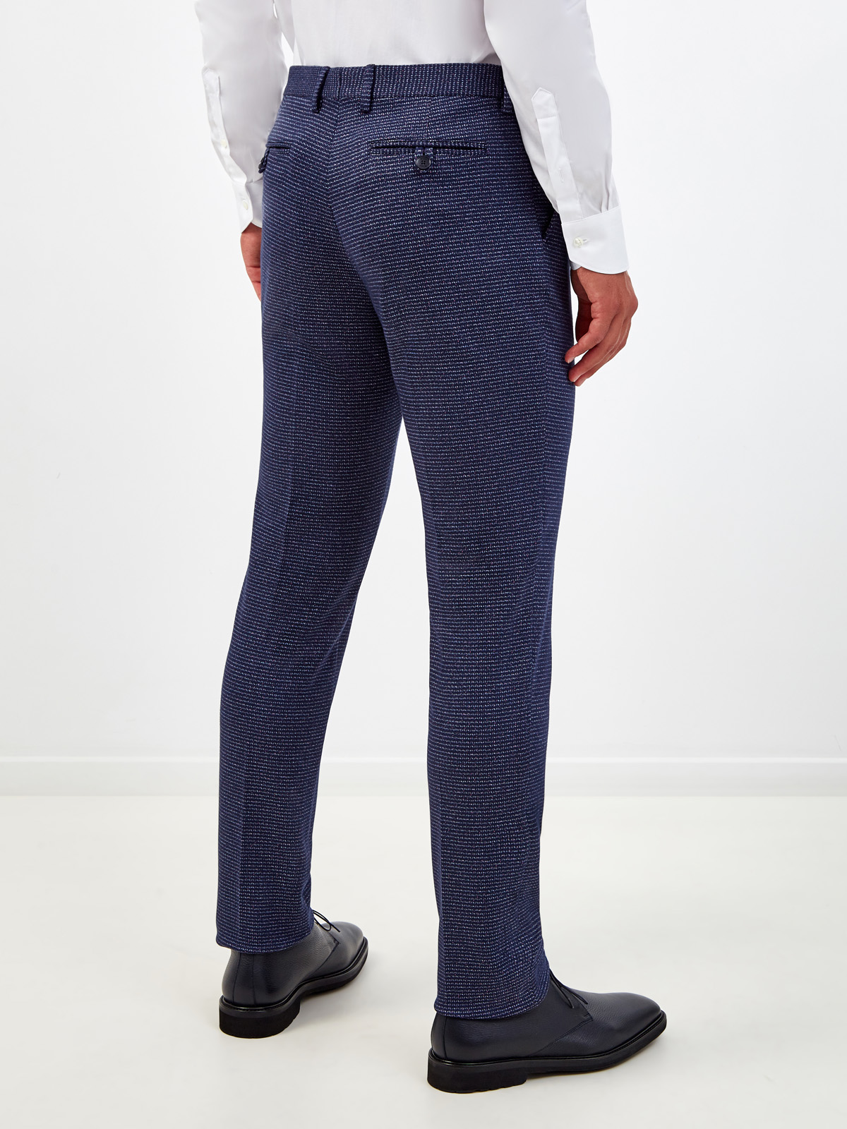 Костюмные брюки из хлопка и вискозы с микро-узором ETRO, цвет синий, размер 48;50;52;54 - фото 4
