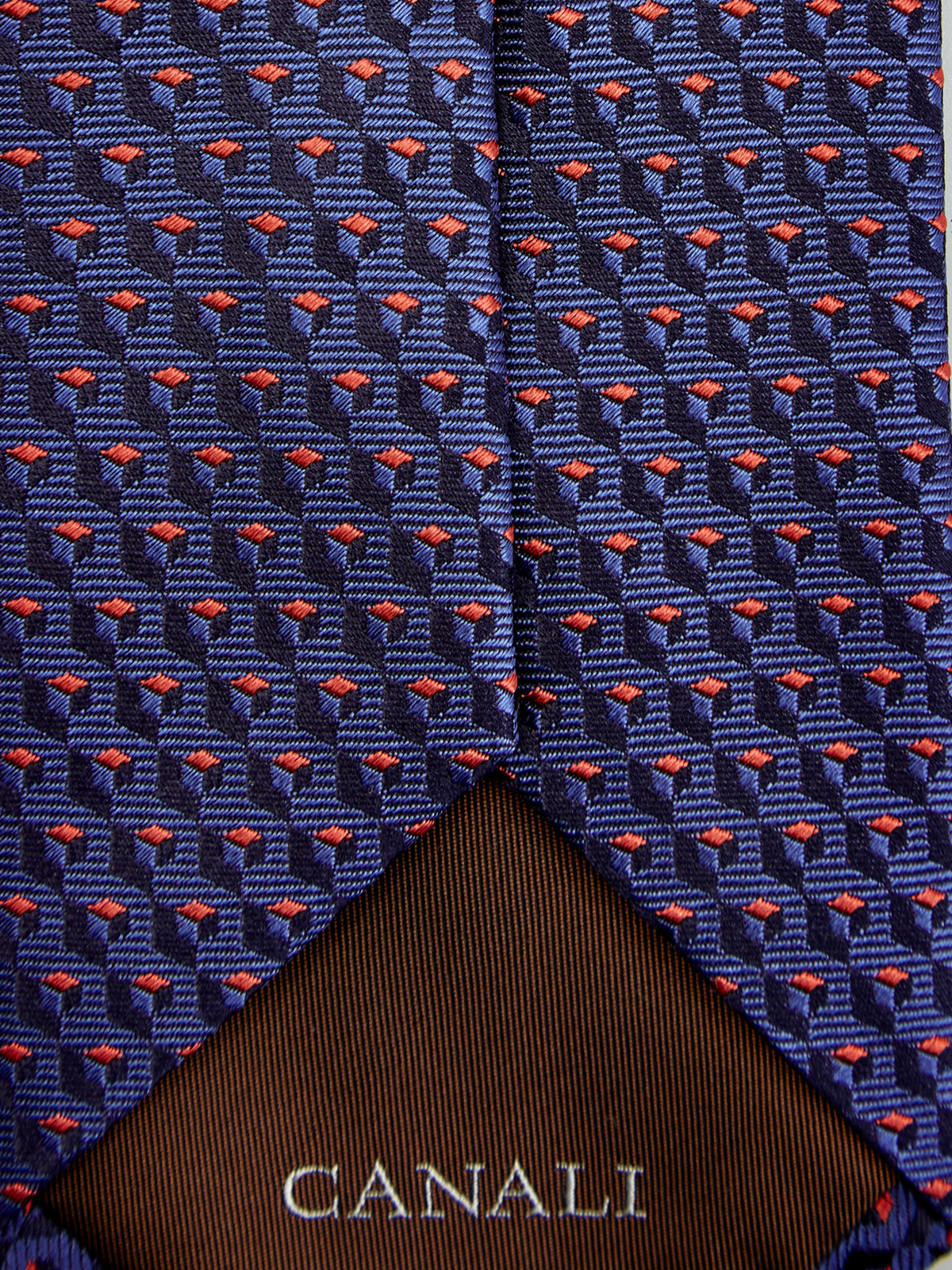Шелковый галстук ручной работы с 3D-эффектом CANALI, цвет фиолетовый, размер 50;52;54;56;58;48 - фото 3