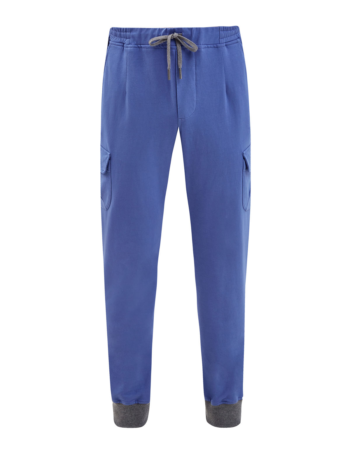 Хлопковые джоггеры с карманами в стиле карго CAPOBIANCO, цвет голубой, размер 50;58;60;56 - фото 1