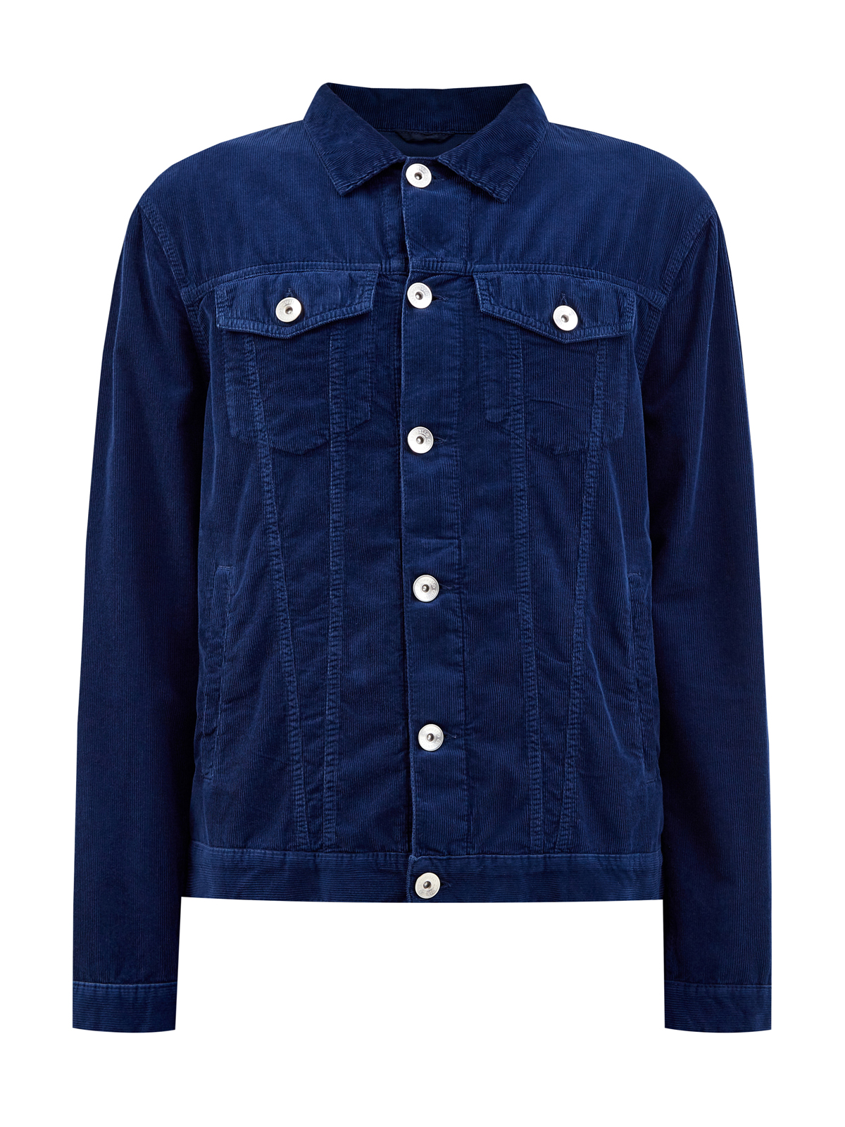 Окрашенная вручную куртка из фактурного хлопкового вельвета BRUNELLO CUCINELLI, цвет синий, размер 56;58;52 - фото 1