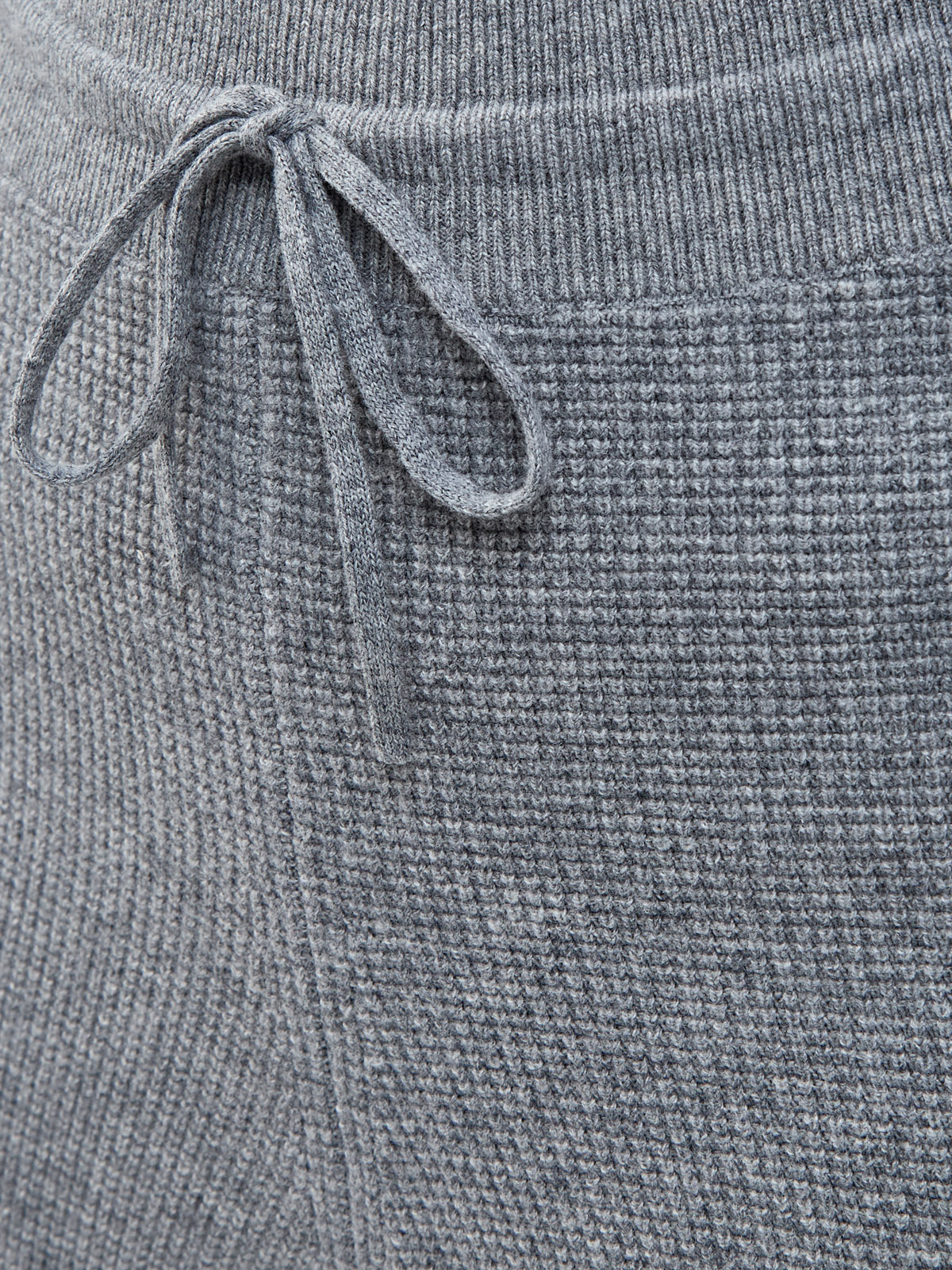 Вязаные джоггеры из шерсти, кашемира и шелка с кулиской Серый, фото 5